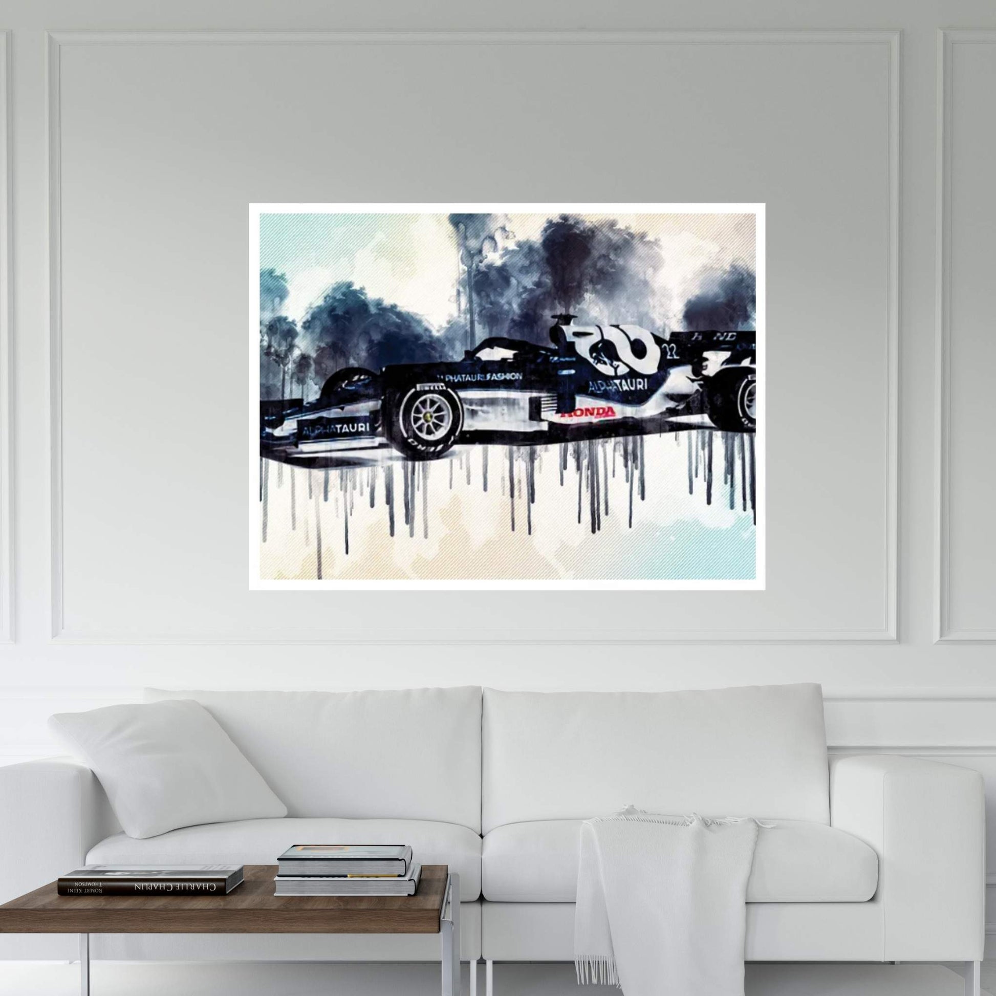 2021 Alphatauri AT02 Formula 1 Car Canvas Wall Art - Y Canvas