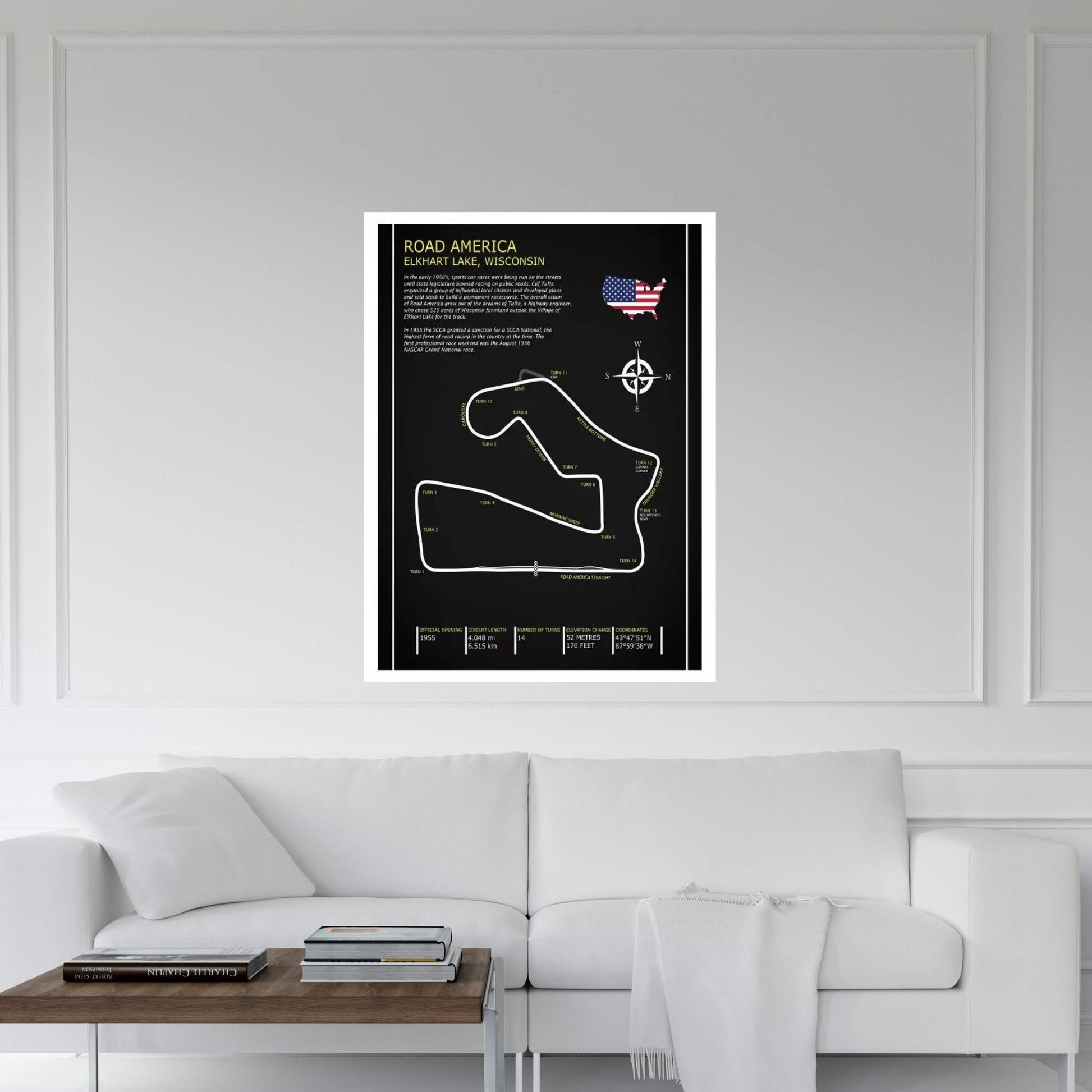 Road America BL Canvas Wall Art - Y Canvas