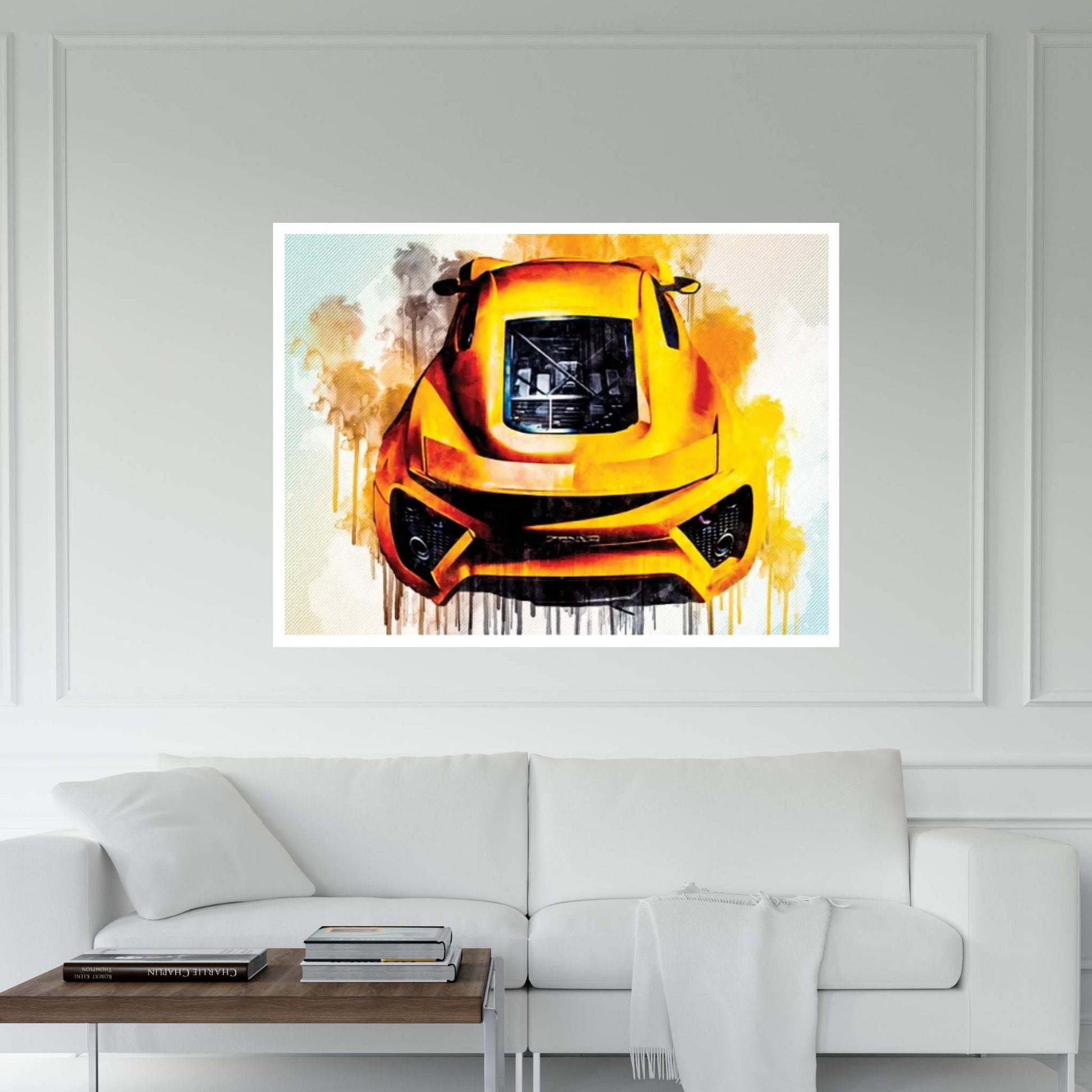 Zenvo St1 Danish Supercar Exterior Front View Yellow St1 Hypercar Canvas Wall Art - Y Canvas