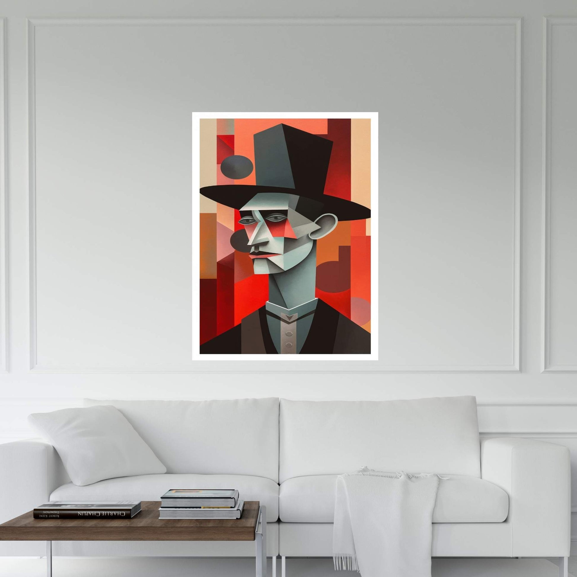 Picasso Style Gentleman Male Canvas Wall Art - Y Canvas