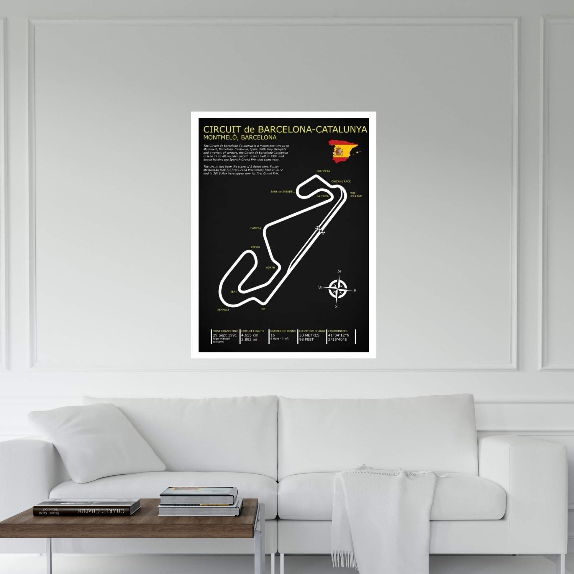 Barcelona-Catalunya Circuit BL Canvas Wall Art - Y Canvas