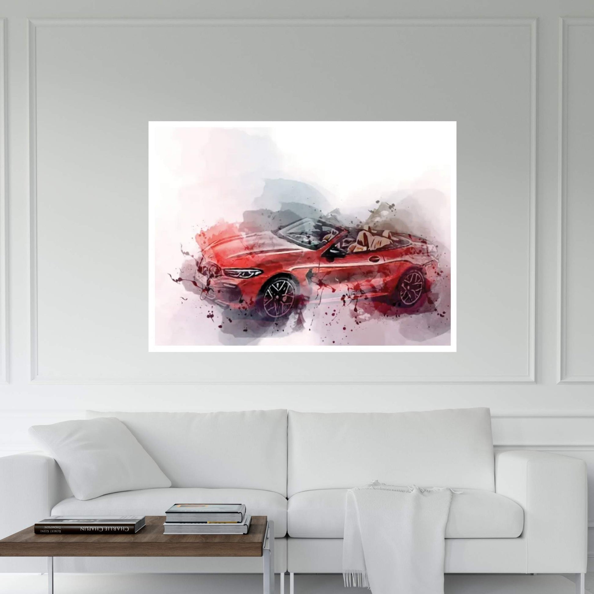 BMW M8 Competition Cabrio Red Cabriolet 2022 Canvas Wall Art - Y Canvas