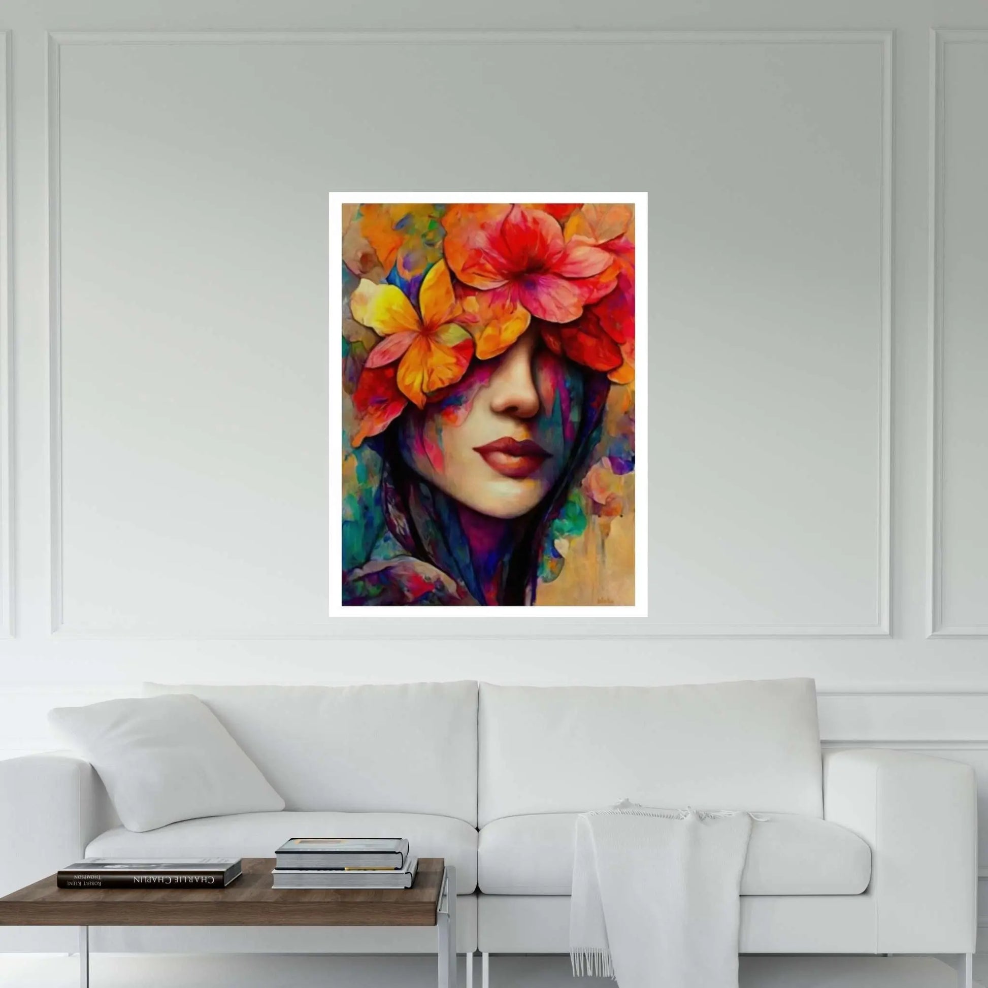 Woman Flower Portrait Canvas Home Decor Poster Print - Y Canvas