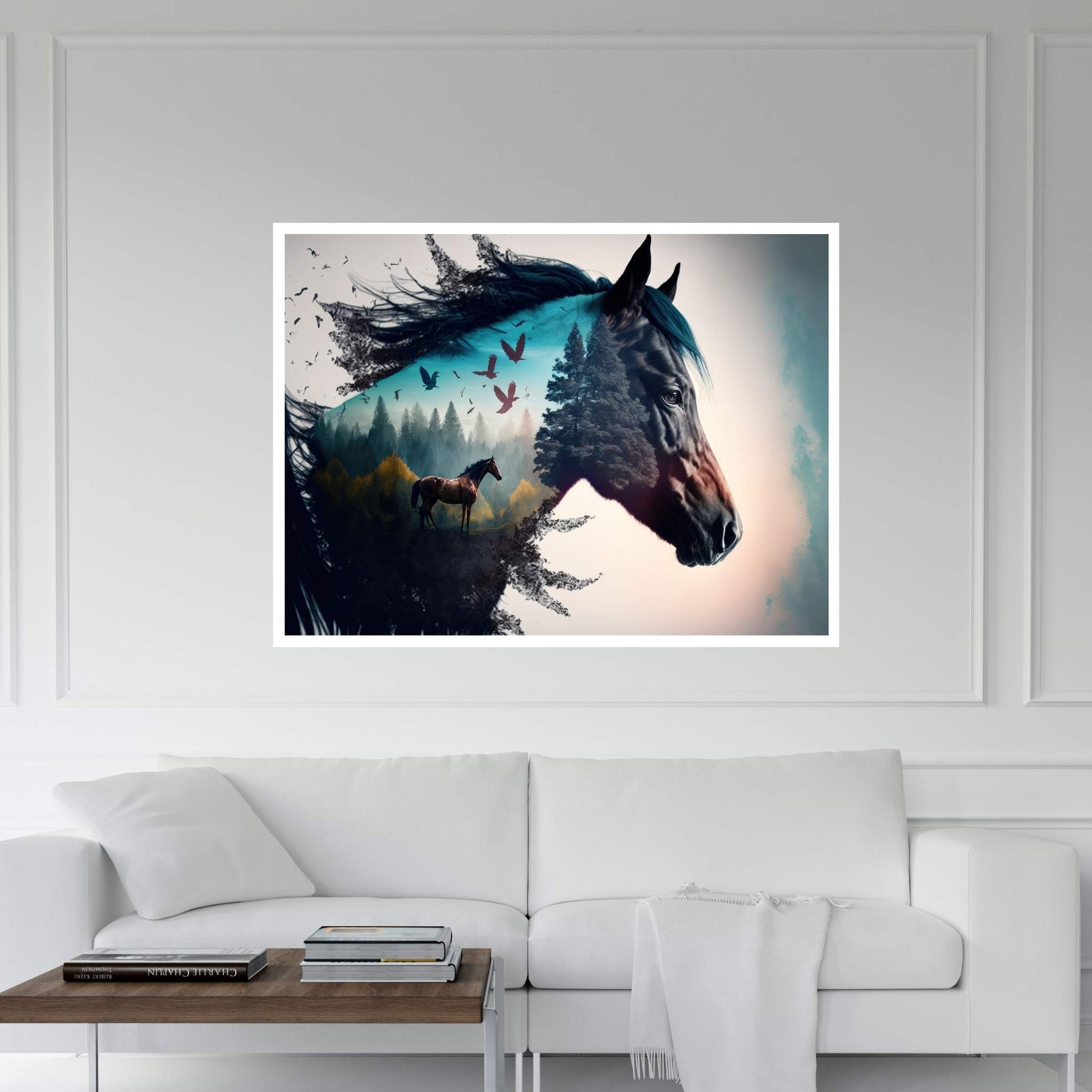 Modern Abstract Beautiful Black Horse Canvas Wall Art , Animal Wall Art - Y Canvas