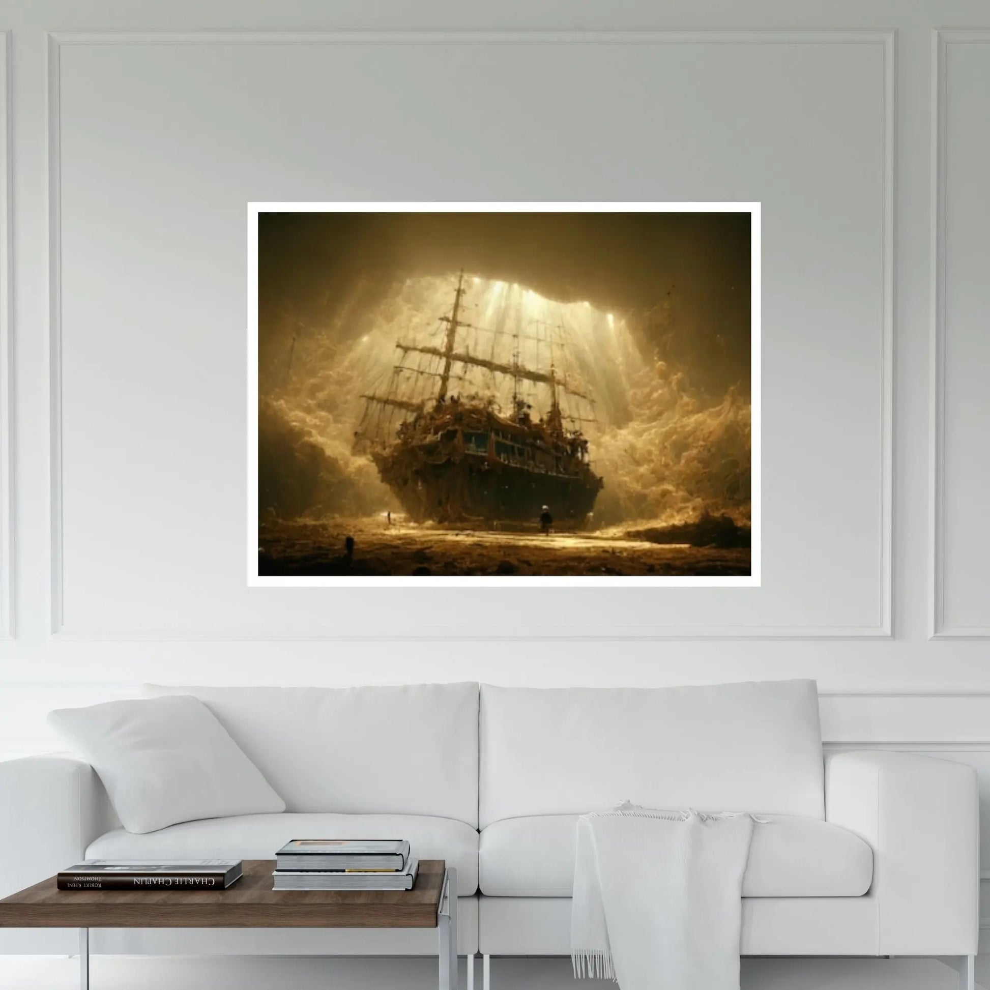 Ship Wars Wall Art,Pirate Ship Framed Canvas - Canvas Wall Art Luxury Decor for Room - Y Canvas