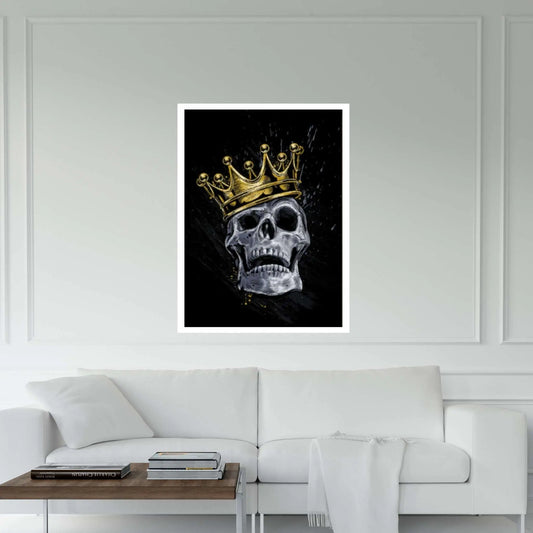 Skull King Canvas Print, Skull Canvas Art Print Home Decor, Boho Skull Canvas Wall Art Gift, Gothic Floral Sugar Skull Canvas Art - Y Canvas