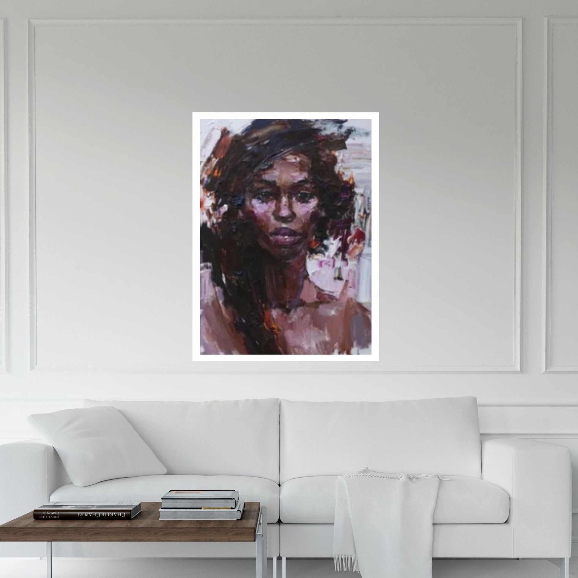 Black Woman Portrait, Afro Art, African Woman Makeup Wall Art - Y Canvas