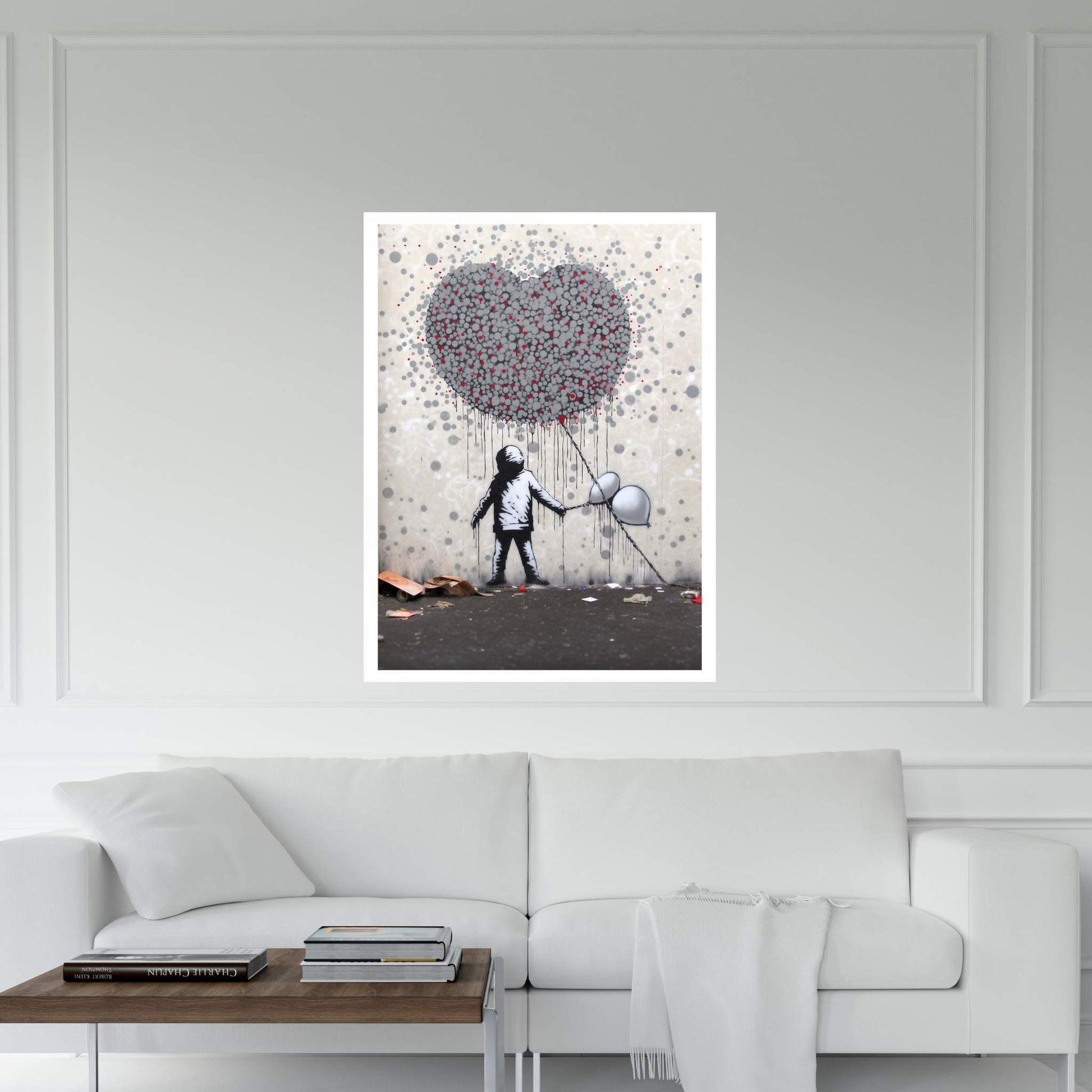 Banksy Child Heart and Balloon Canvas Wall Art Home Decor - Y Canvas