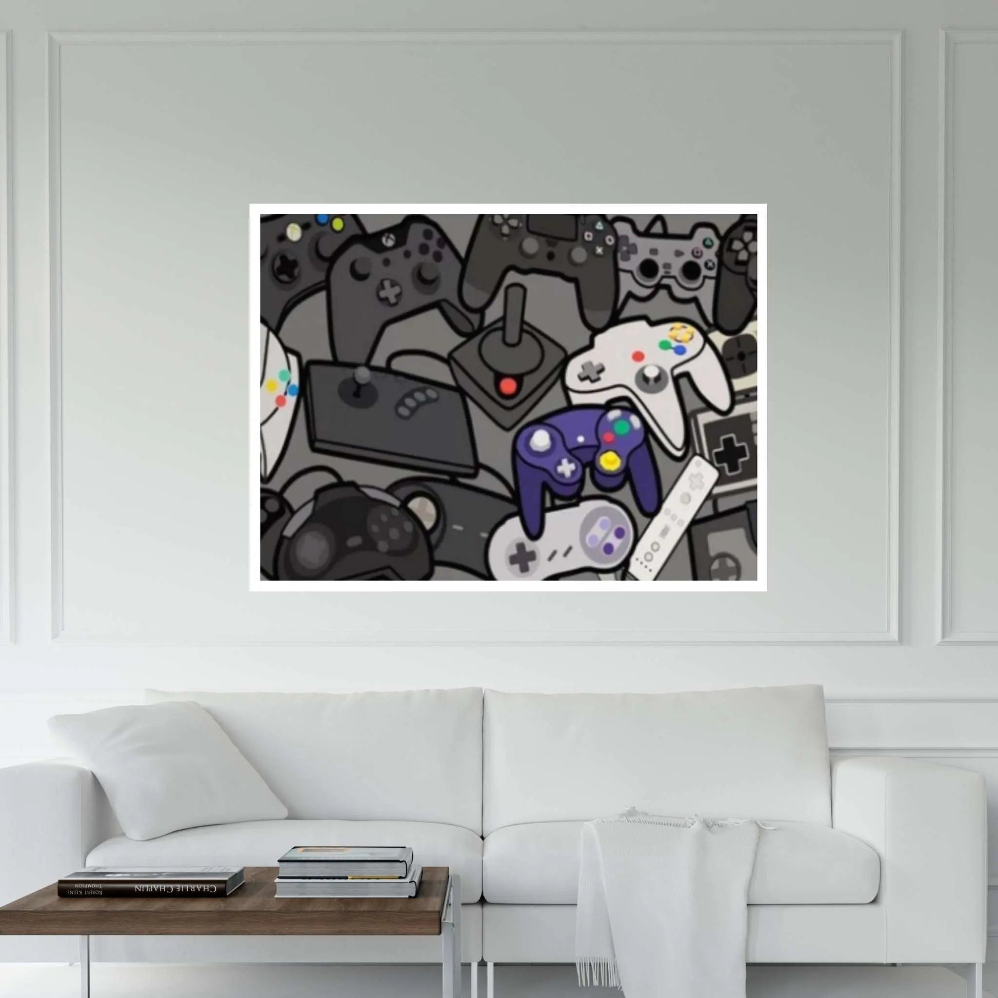 Game Room Wall Art Canvas Game Controllers Art Canvas Print Poster - Y Canvas