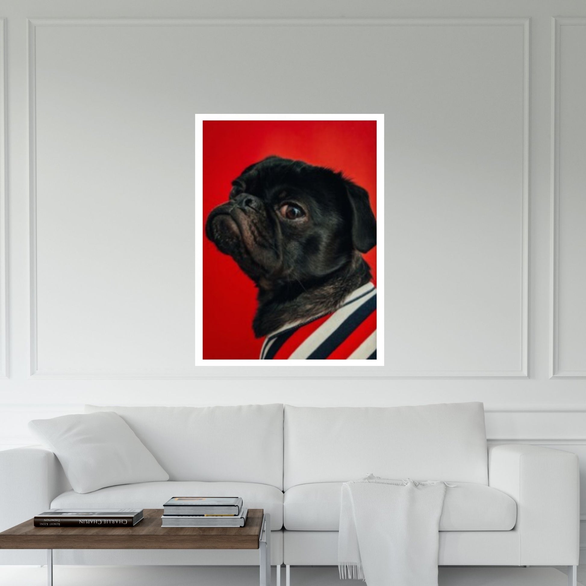 Pop Art Pug Dog Canvas Print Wall Art, Fanny Retro Vintage Art - Y Canvas