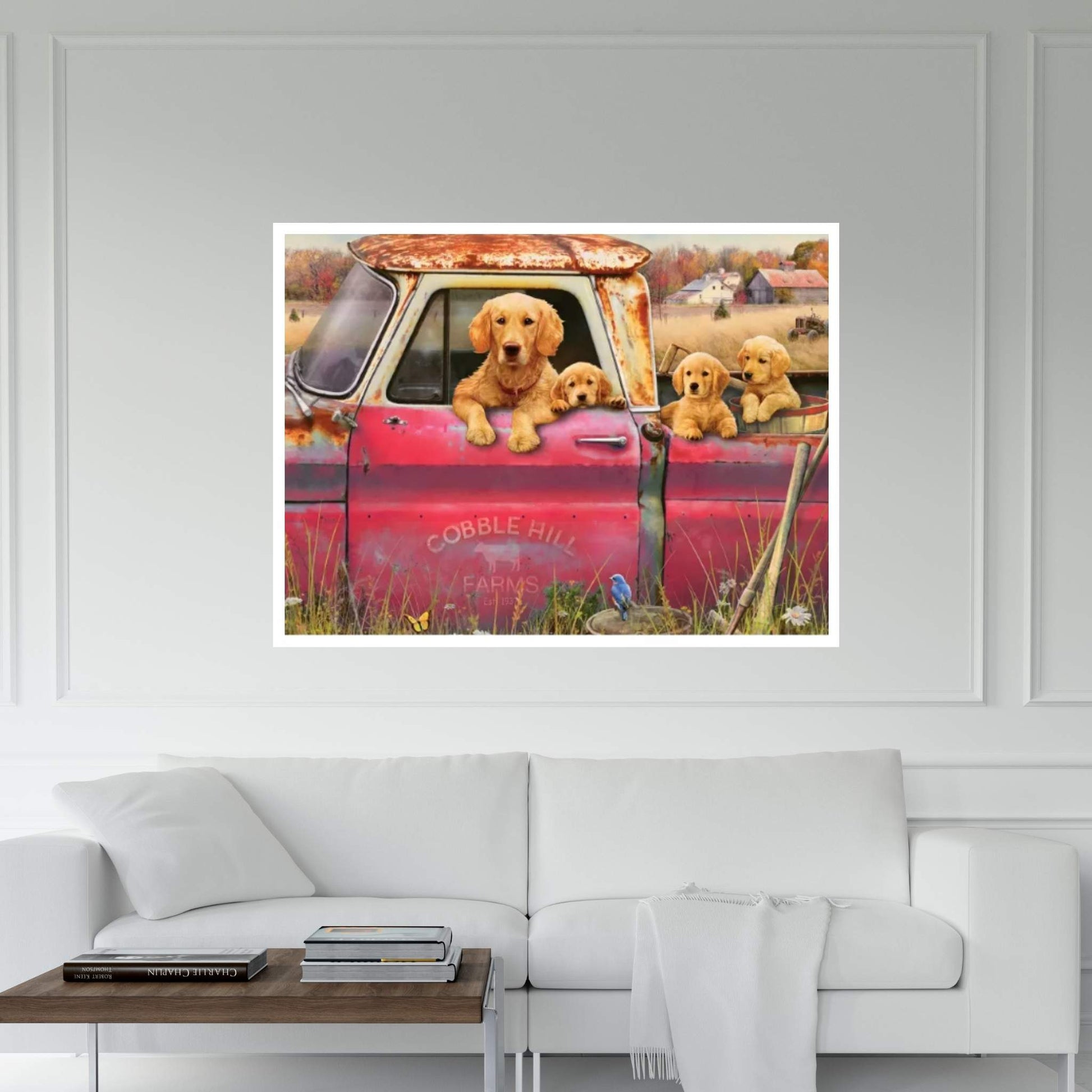 Goldens And Truck Canvas Wall Art - Y Canvas