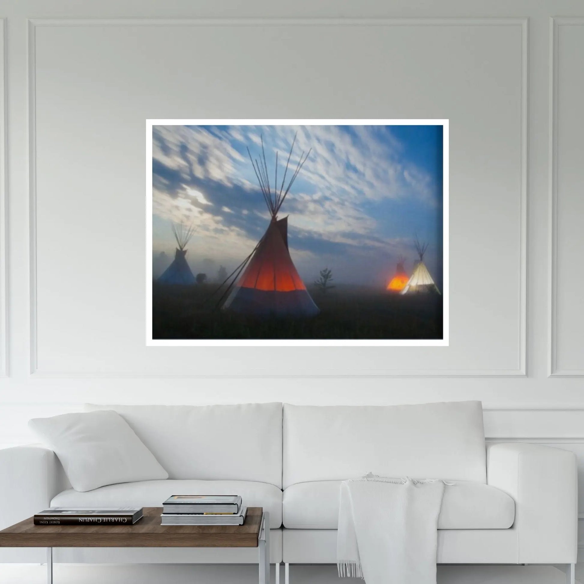 American Indian Art Canvas-Native Indians Teepee Hut Art Canvas Wall Art Poster Print - Y Canvas