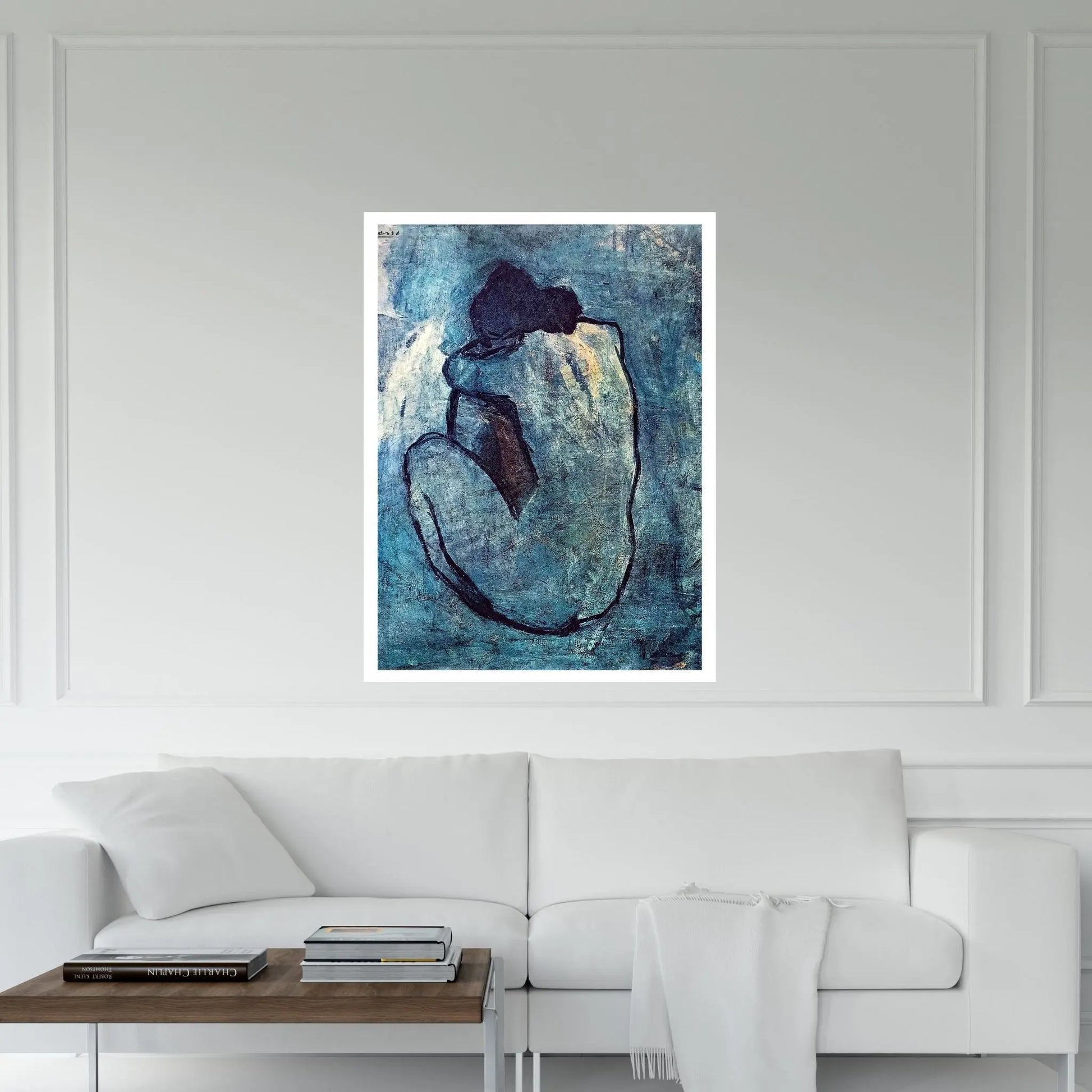 Blue Nude Canvas Wall Art - Y Canvas