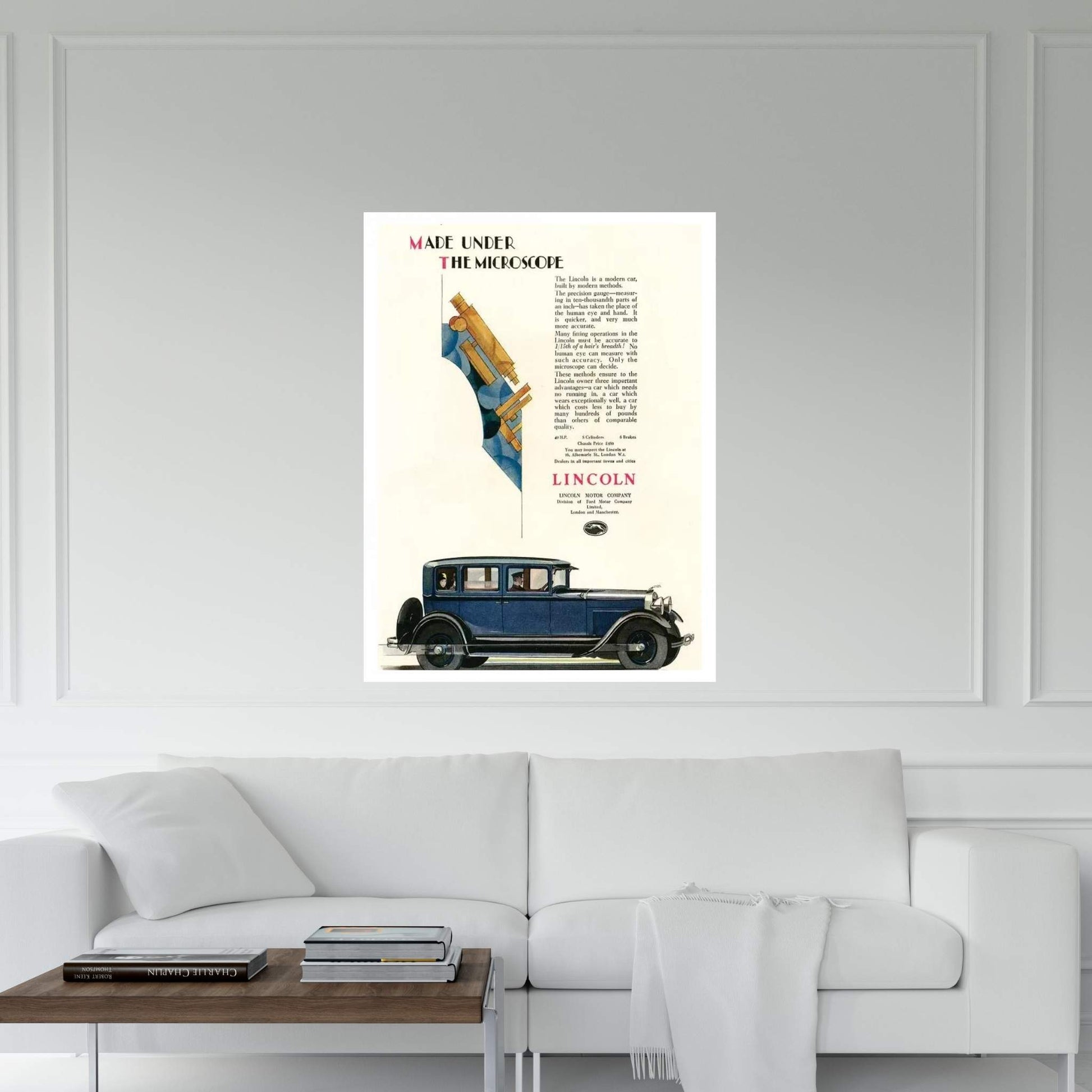 1929 Lincoln Magazine Advert Canvas Wall Art - Y Canvas