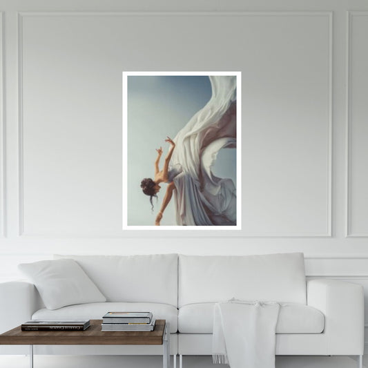 White Ballerina Art Canvas Wall Art Print, Wall Art on Canvas, Girl art canvas - Y Canvas