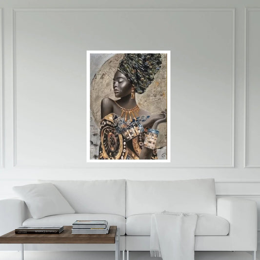 African Woman, African Art, American Afro Woman,Frame Canvas, Picture Vintage Print - Y Canvas