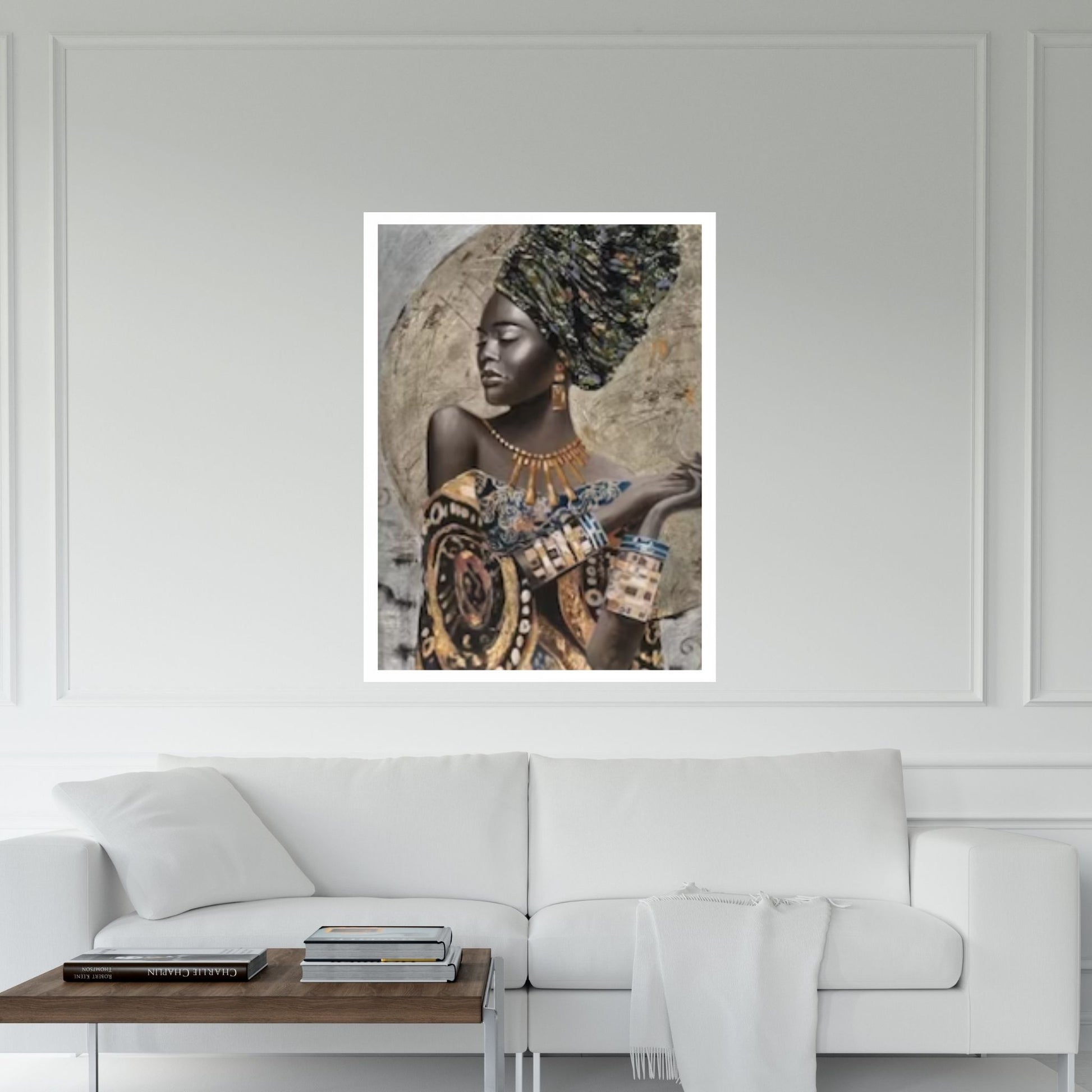 African Art Wall Decor, African Woman Makeup Wall Art, Modern Gold Lips Wall Art - Y Canvas