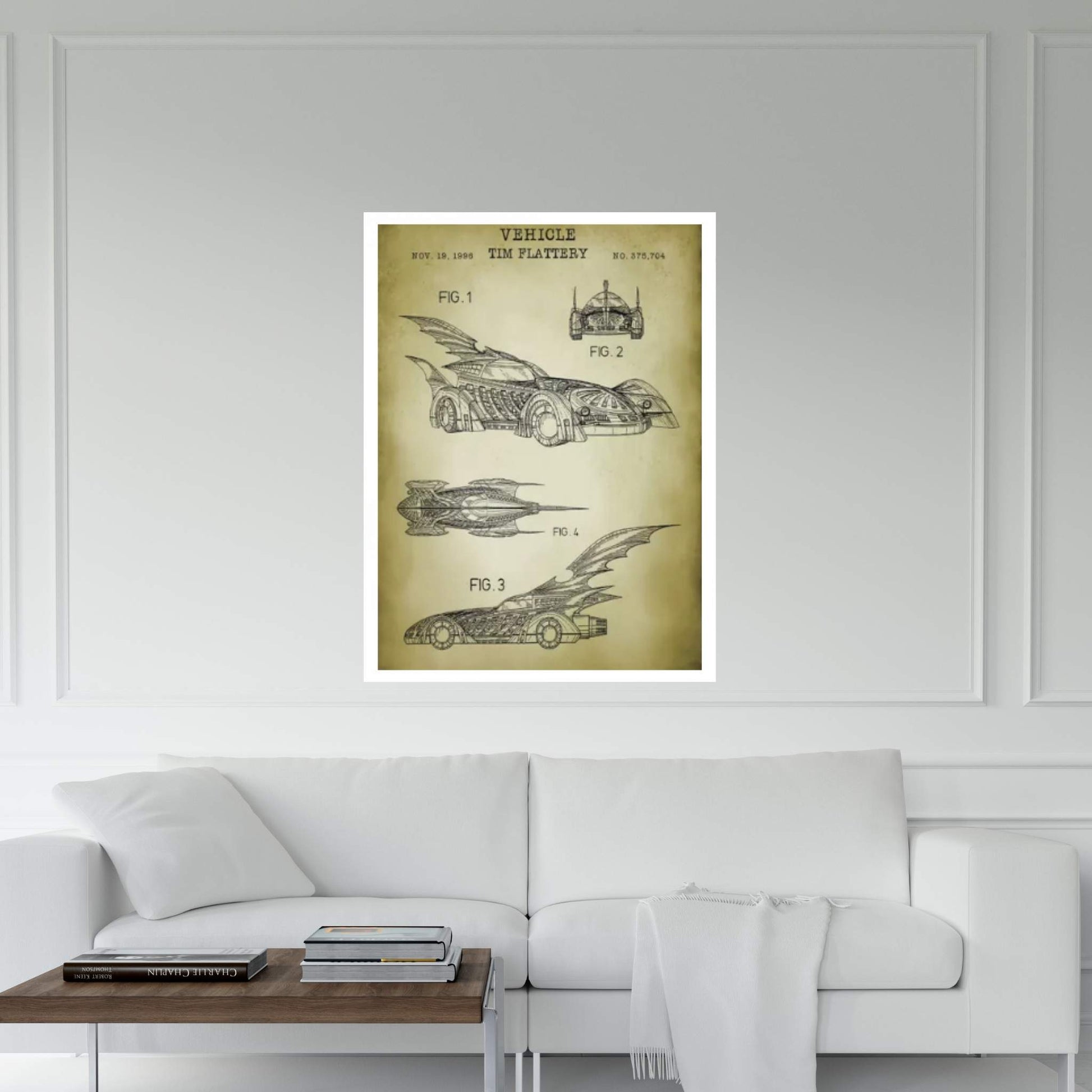 Batmobile II Canvas Wall Art - Y Canvas