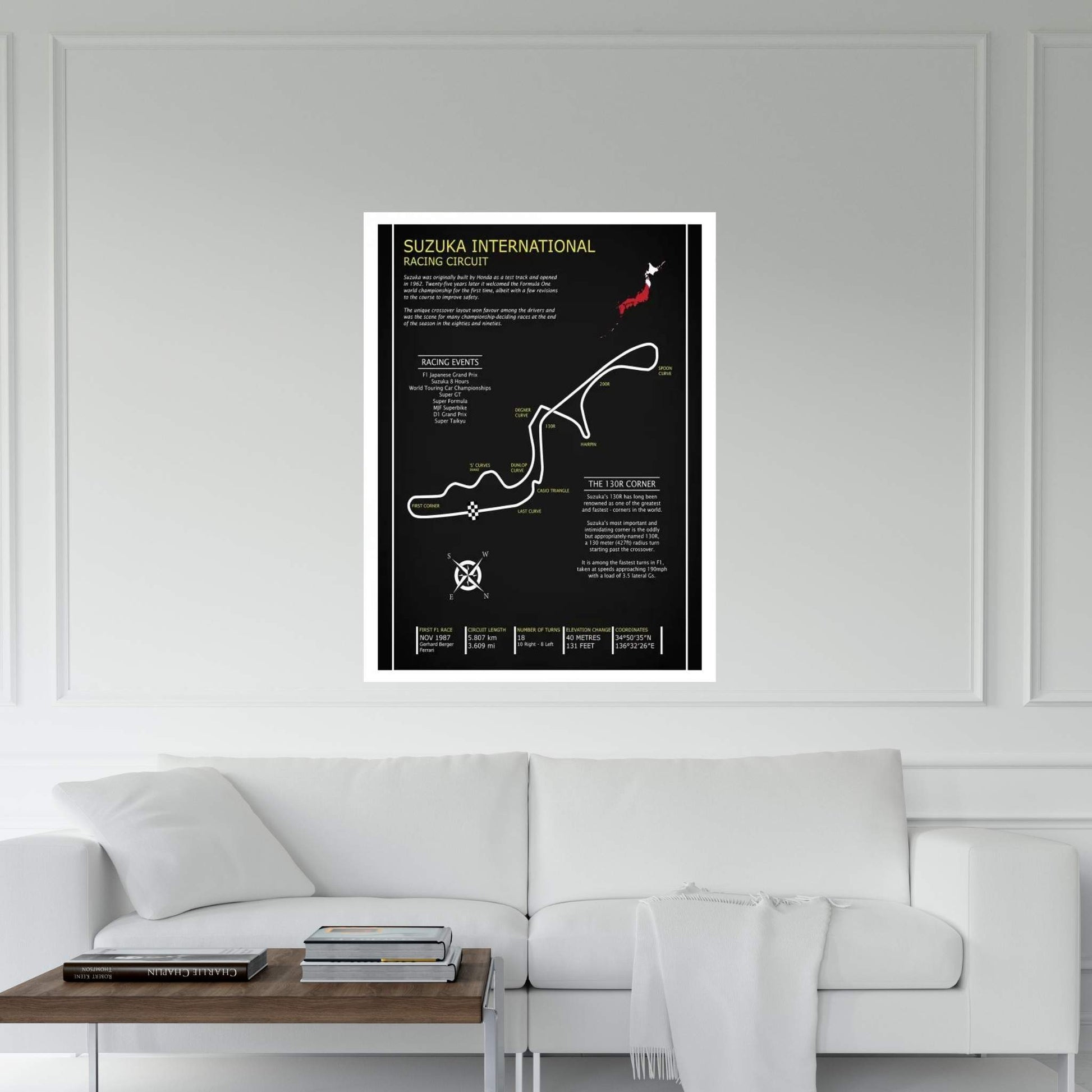 Suzuka Int Racing Circuit BL Canvas Wall Art - Y Canvas