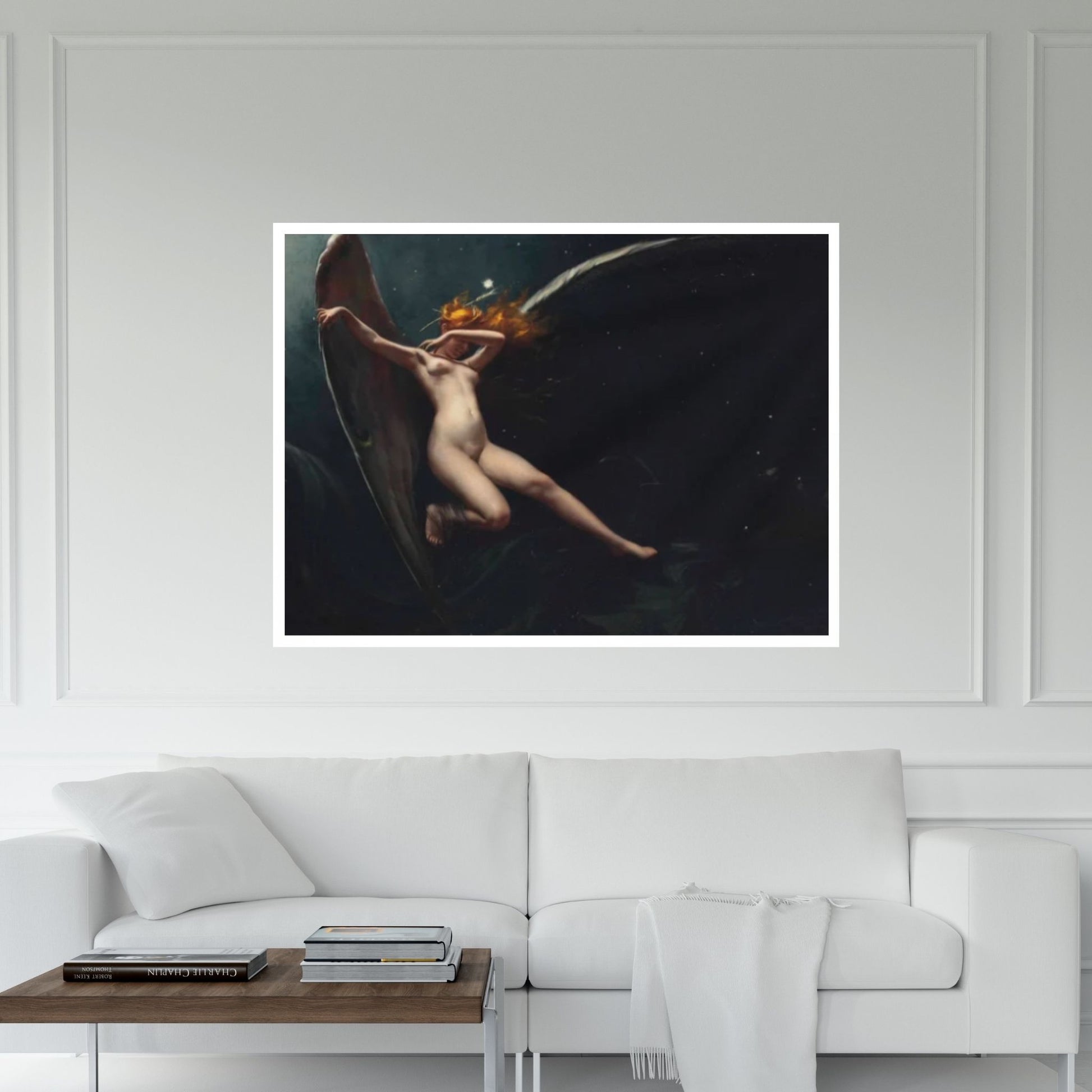 A Fairy Under Starry Skies - Luis Ricardo Falero Floating Frame Option - Y Canvas