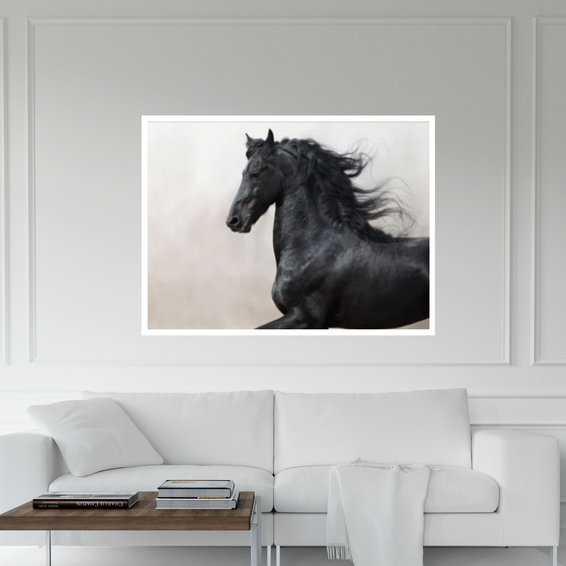 Black Horse Canvas Wall Art, Horse Print Animal Wall Art ,Horse Wall Art - Y Canvas