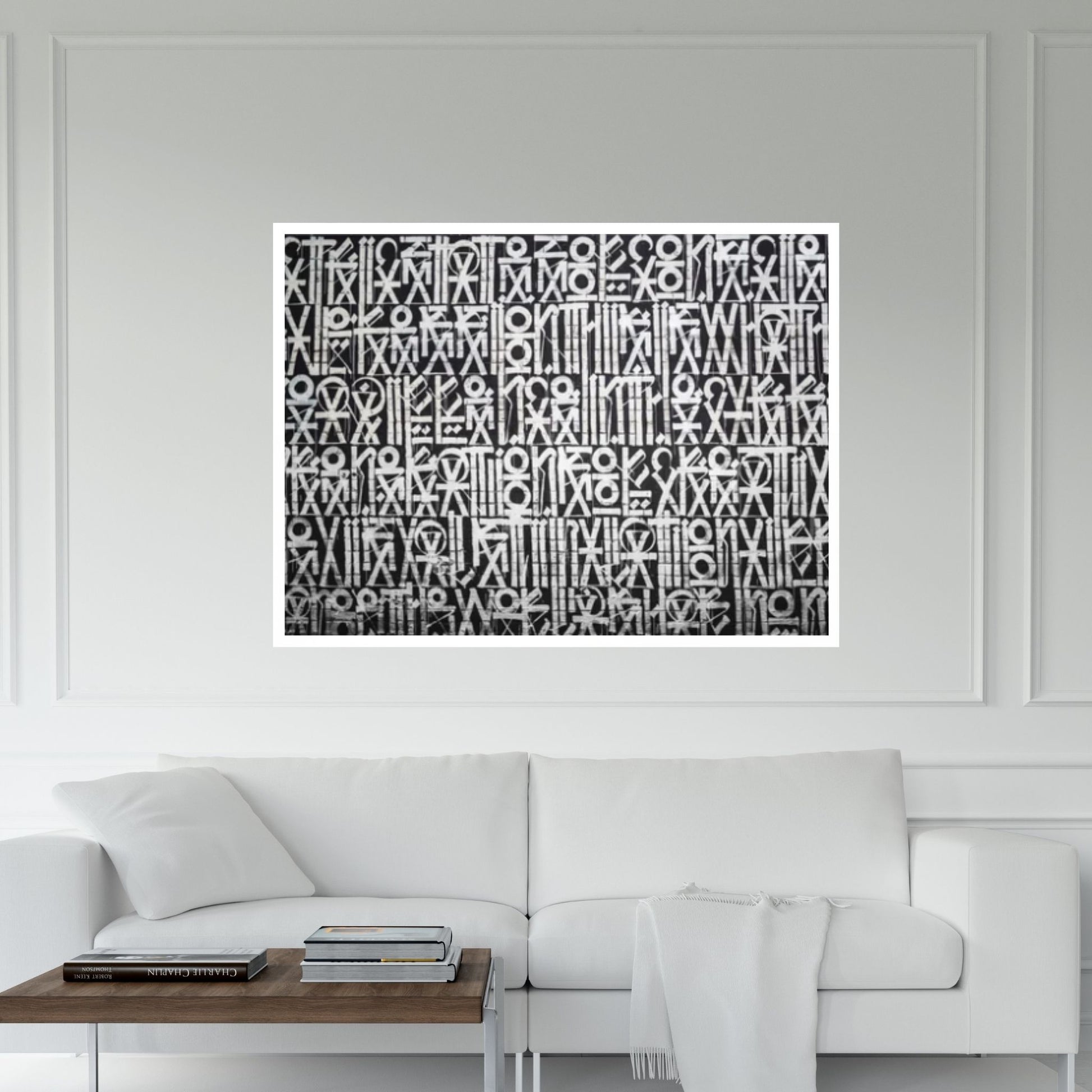 Abstract Retna Wall Art Graffiti, American Black & White Reproduction Painting Wall Art Poster - Y Canvas