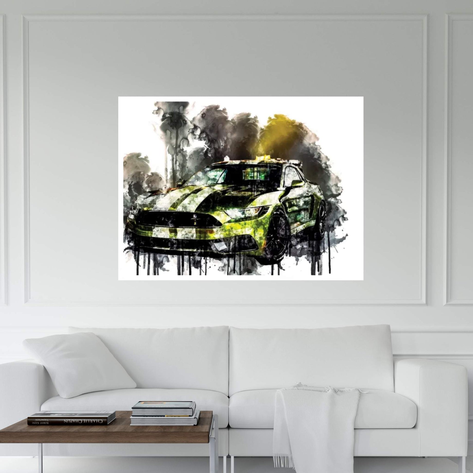 Car 2017 Ford Mustang NotchBack Design Canvas Wall Art - Y Canvas