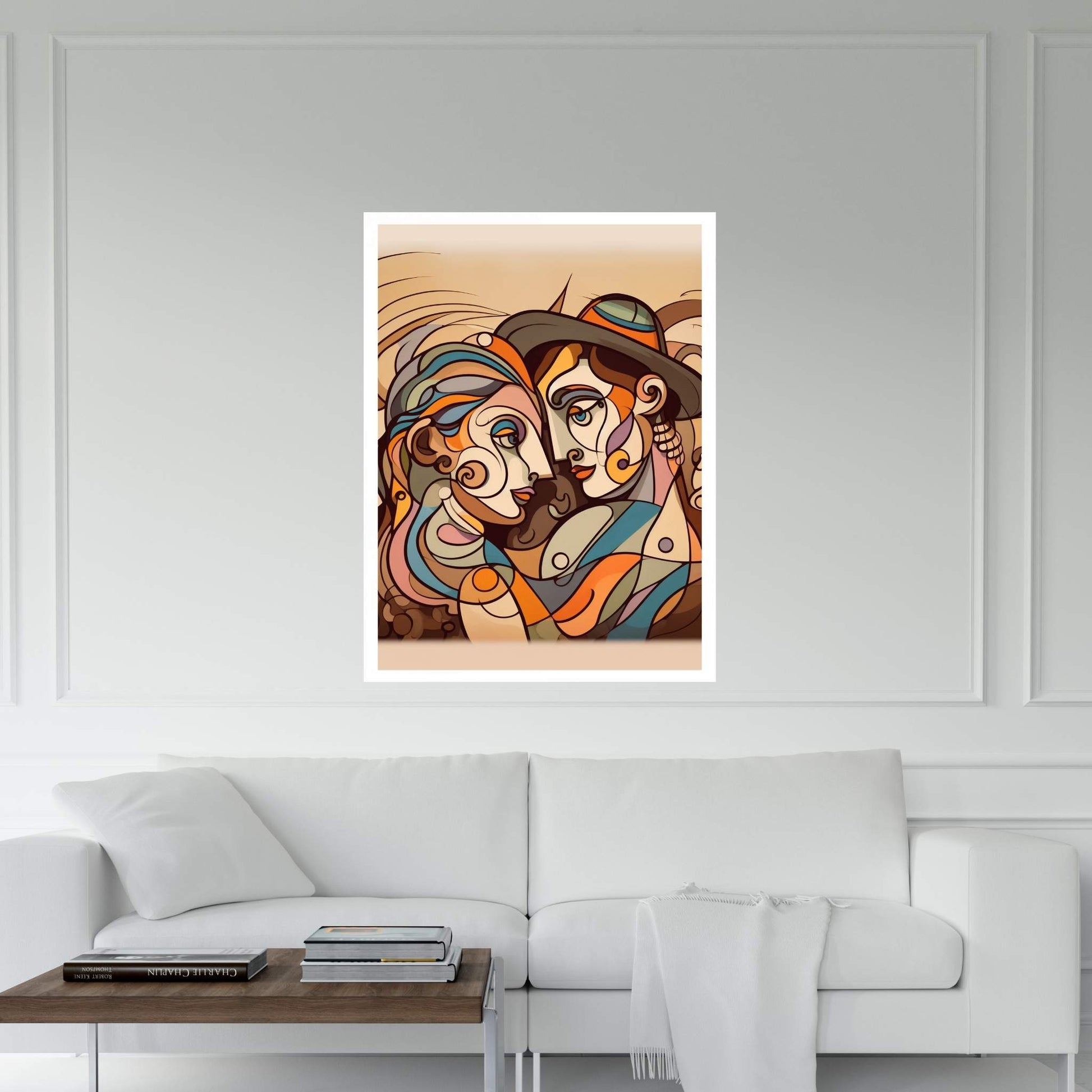 Love Couple Picasso Style Canvas Wall Art - Y Canvas