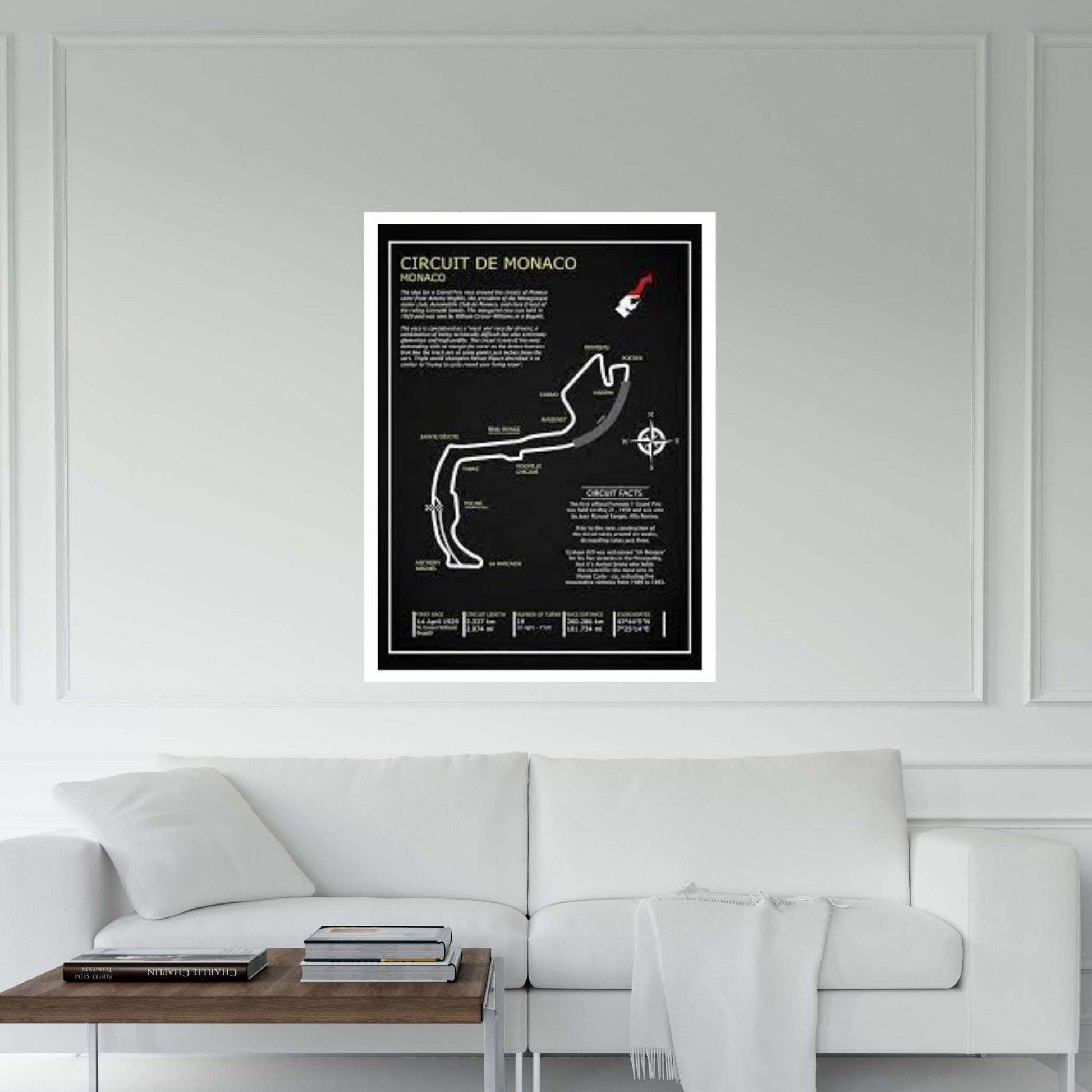 Monaco Circuit BL Canvas Wall Art - Y Canvas