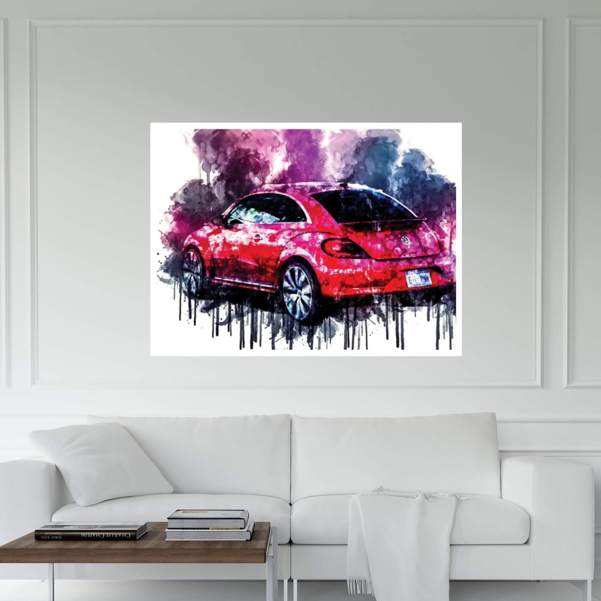 2017 Volkswagen Pink Beetle Limited Vehicle CCCXVIII Canvas Wall Art - Y Canvas