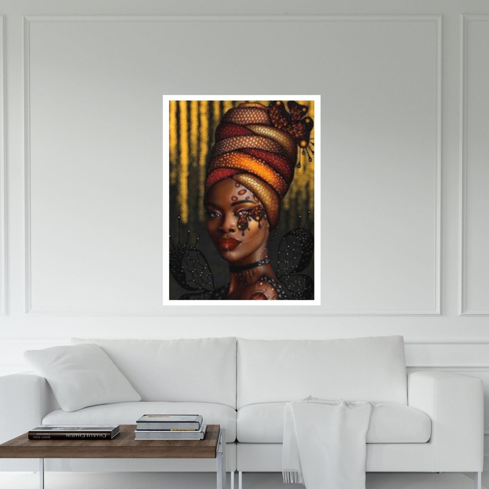 African Art Wall Decor, African Woman Makeup Wall Art, Abstract Canvas Art - Y Canvas