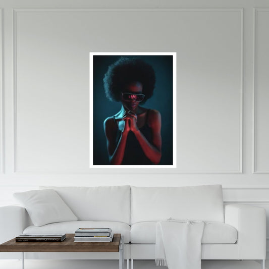 African Black Woman Portrait, Colorful Afro Art, African Woman Makeup Wall Art - Y Canvas