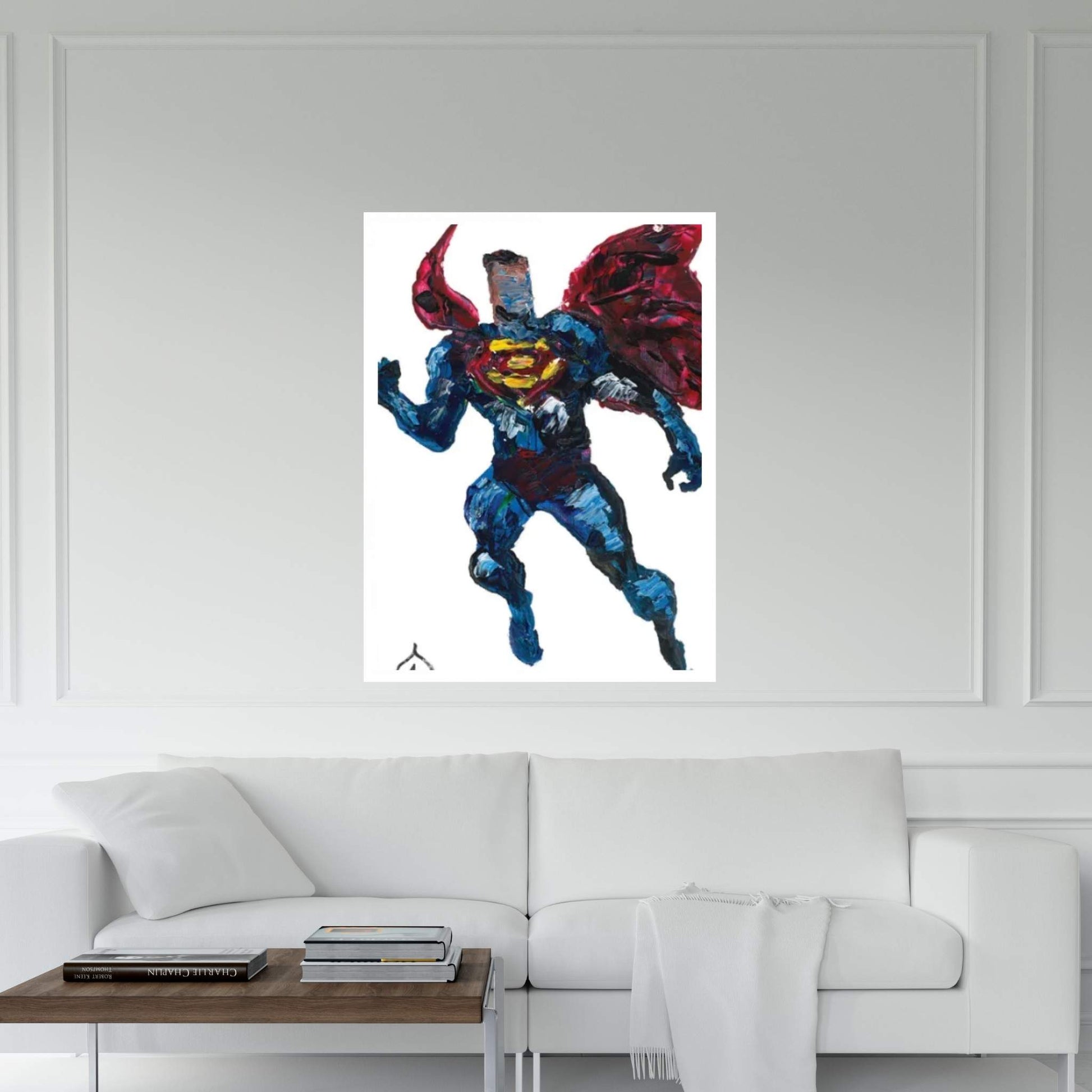 Superman Palette Knife Canvas Wall Art - Y Canvas