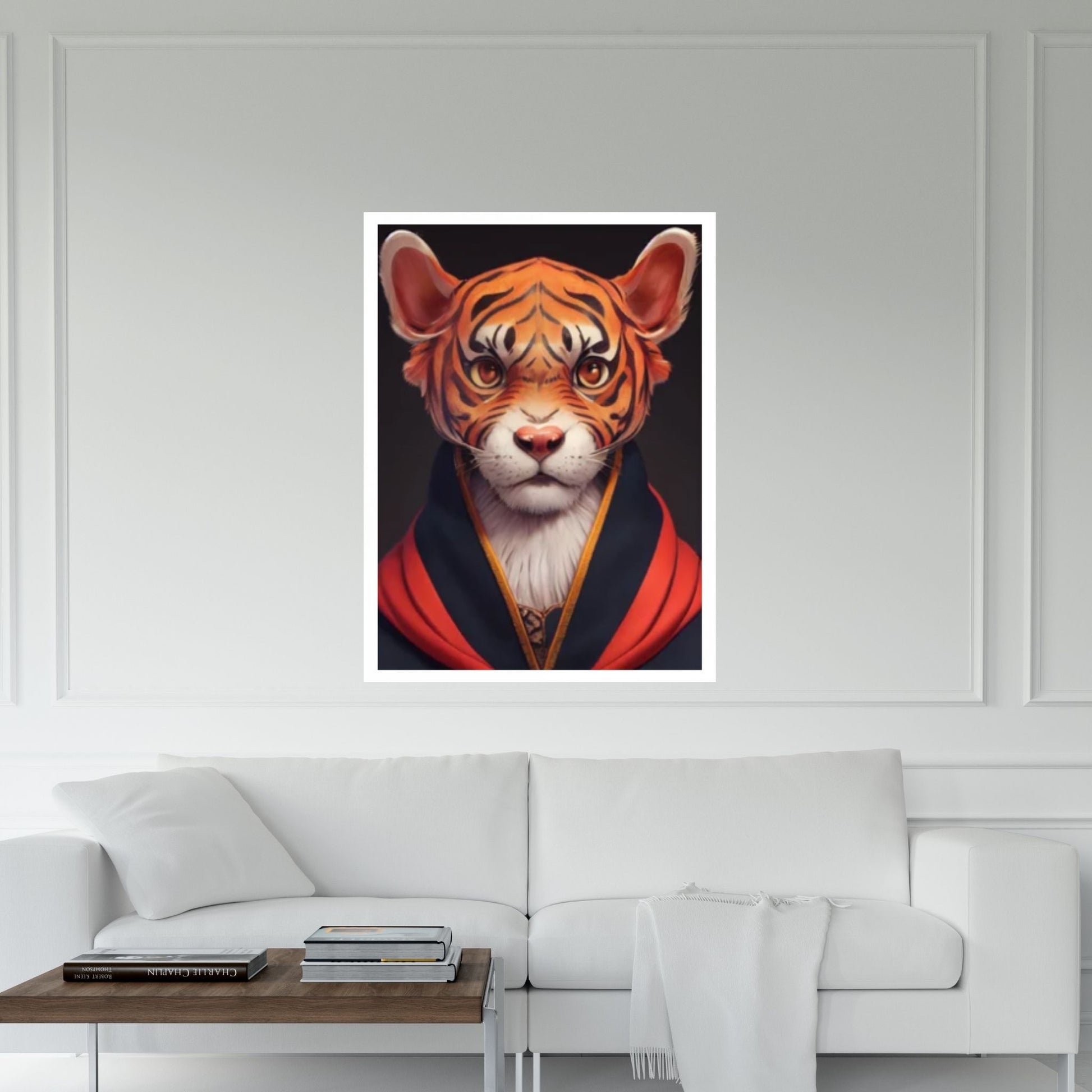 Abstract Anime Animal Tiger Leopar Wall Art, Creative Animal Modeling Wall Art - Y Canvas