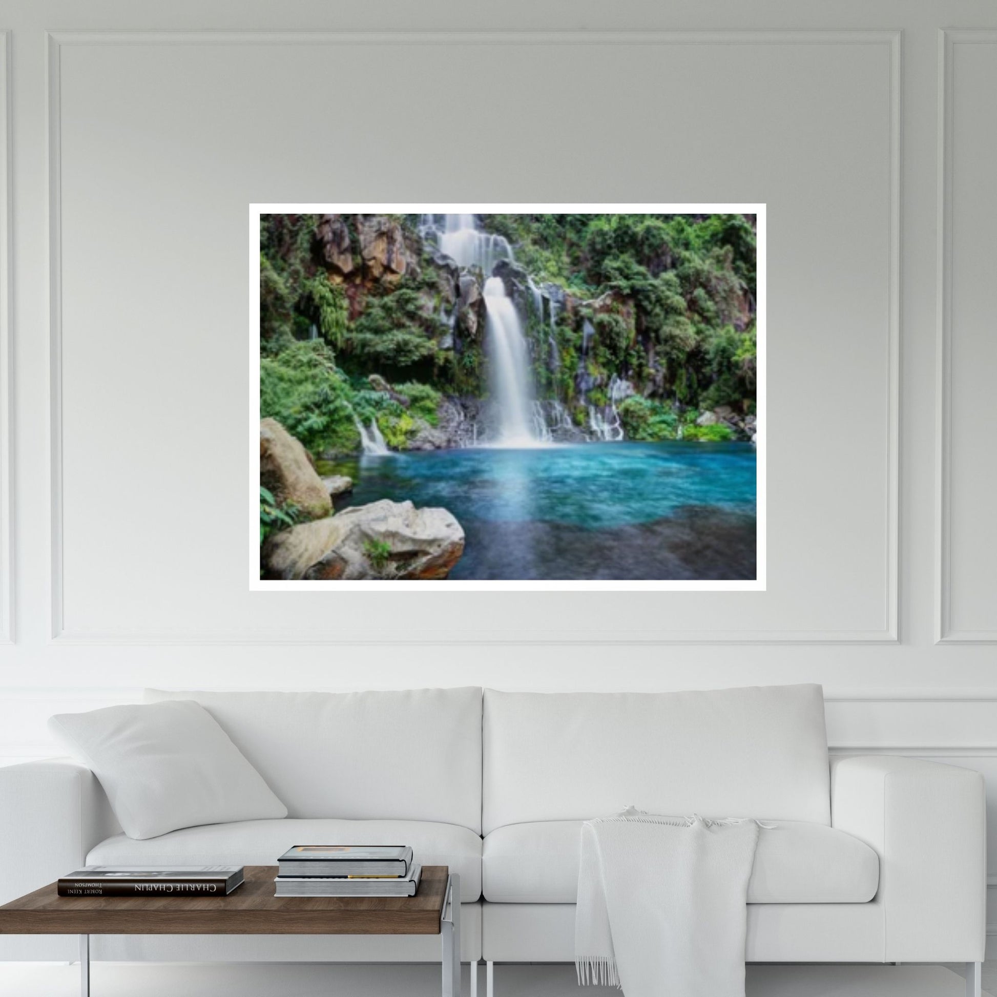 Island Beautiful Nature Waterfalls Canvas Wall Art - Y Canvas