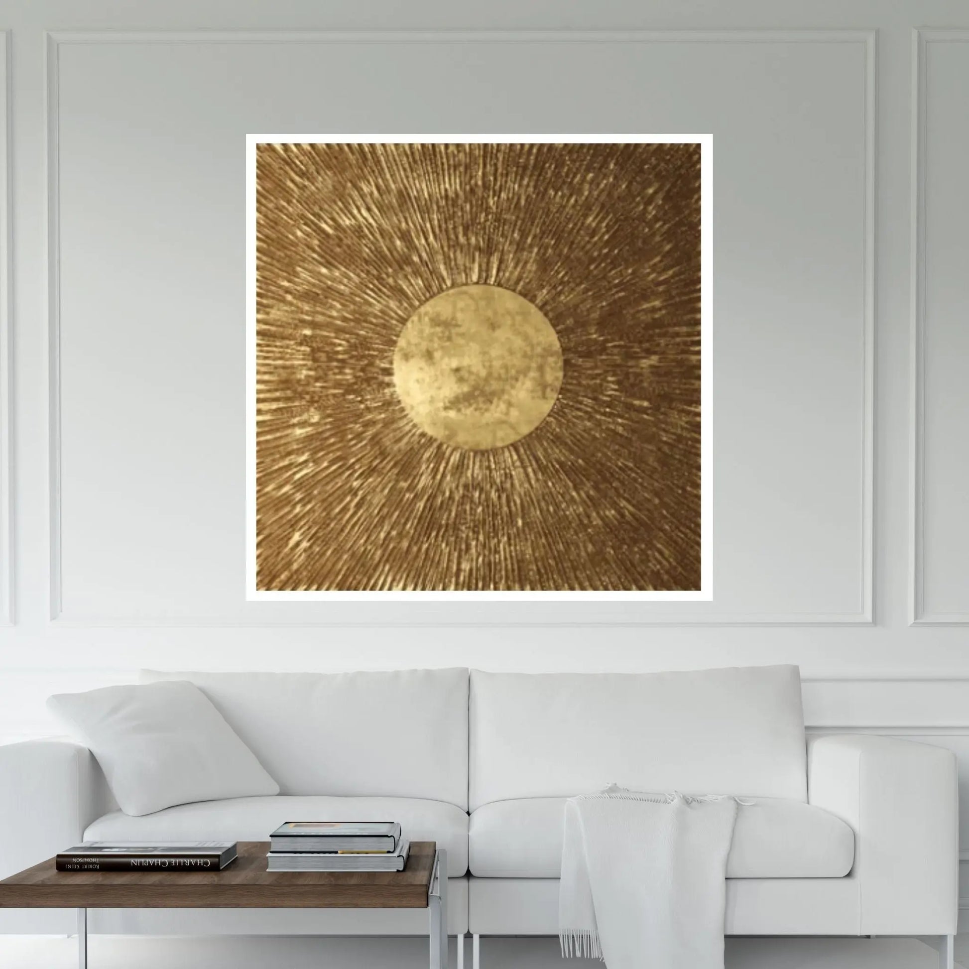 Gold and Brown Texture Canvas Wall Art Living Home Decor - Y Canvas