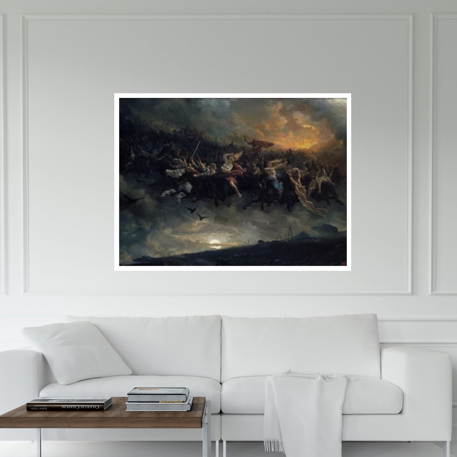 Peter Nicolai : Arbo The Wild Hunt of Odin (Aasgaardreien) (1872) Canvas Wall Art Print Poster - Y Canvas