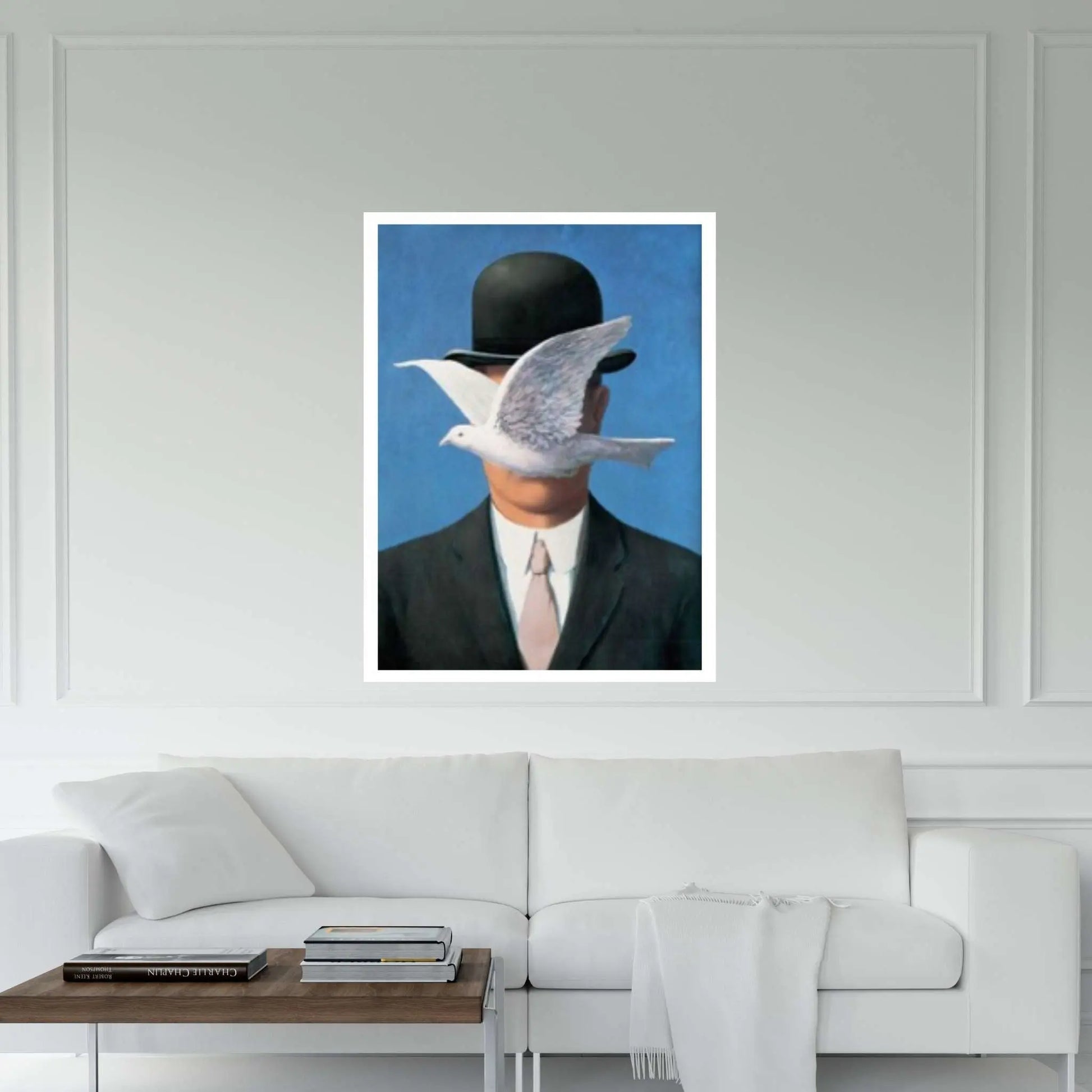 Rene Magritte The Man with the Bowler Hat Canvas Wall Art Poster, Rene Magritte Exhibition Print - Y Canvas