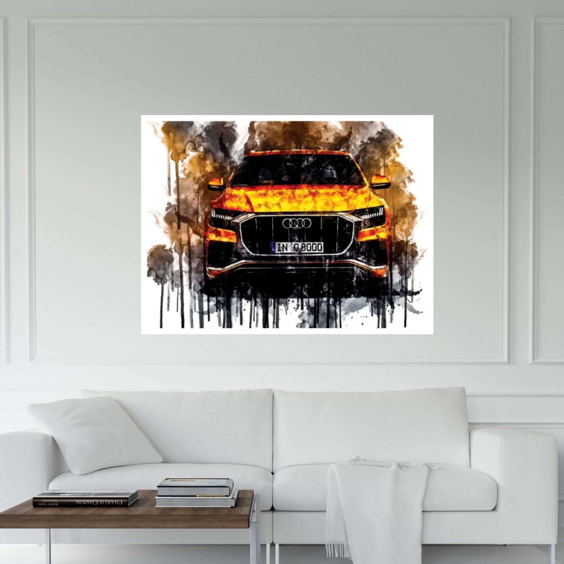 Car 2018 Audi Q8 50 TDI Quattro S Line Canvas Wall Art - Y Canvas