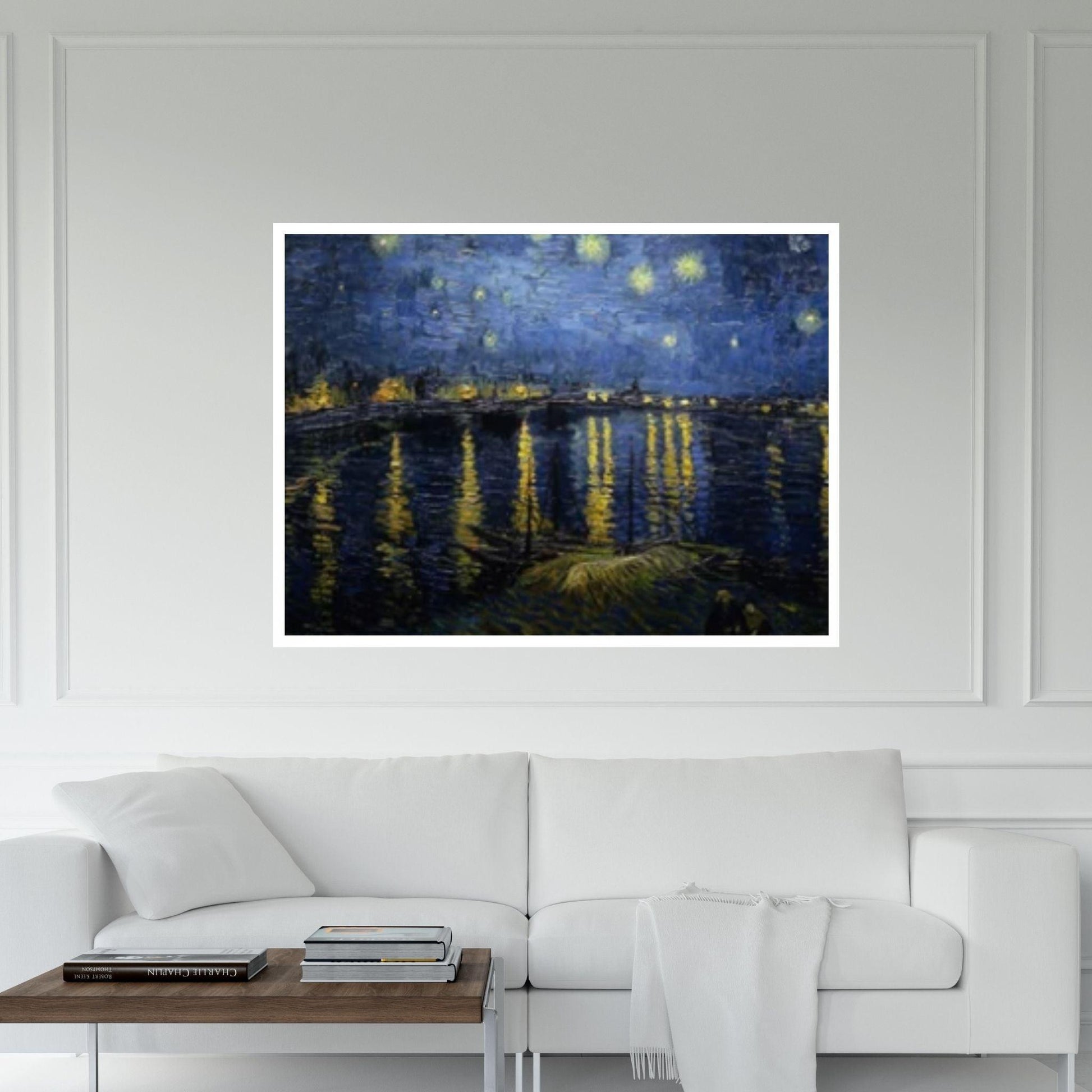 Vincent Van Gogh Wall Canvas Art Canvas, The Rhone Art Poster Starry Night Over - Y Canvas