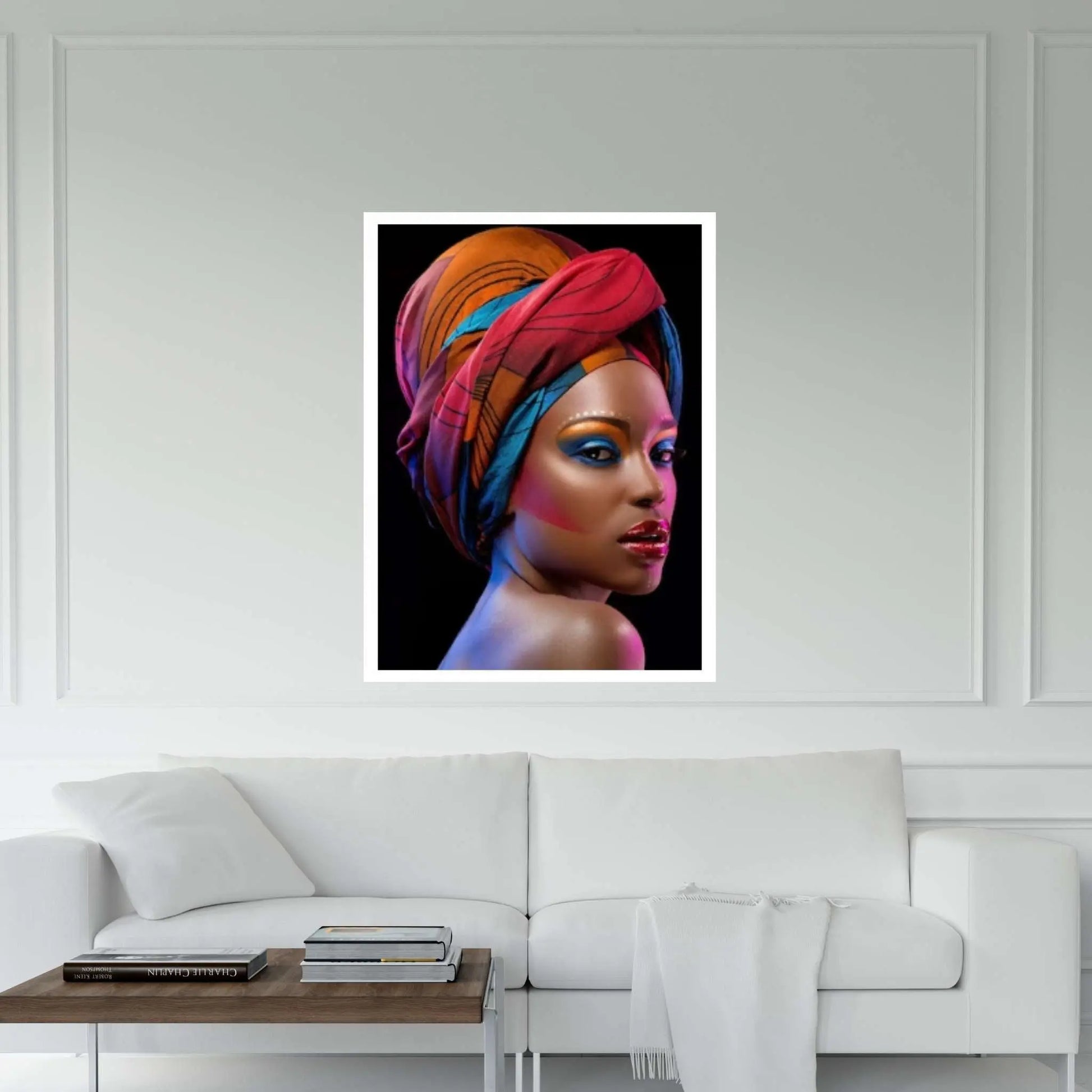 African Woman Portrait Wall Art /African Woman Canvas Print / African American Home Decor Black Woman Make Up Home Decor - Y Canvas