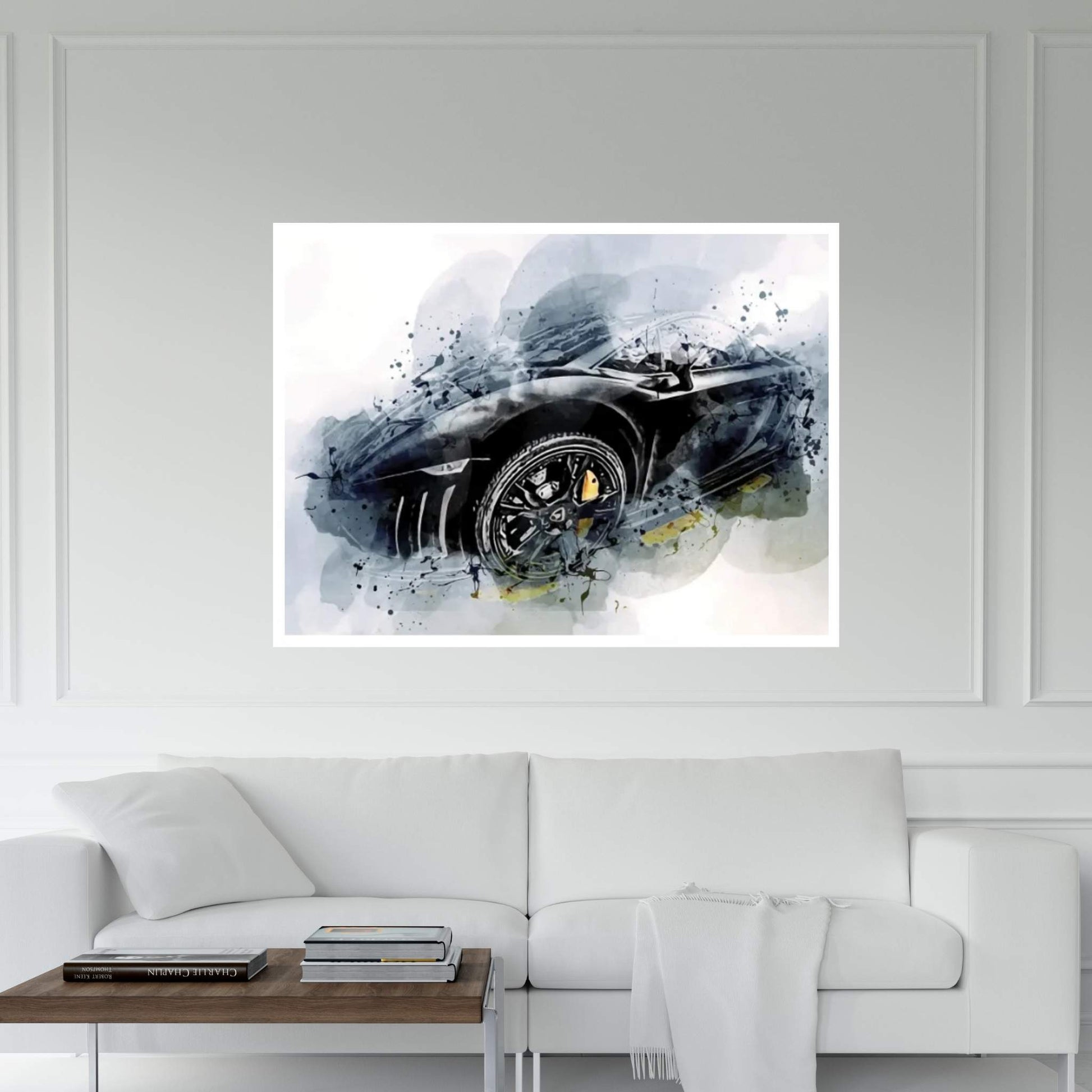 Lamborghini Gallardo Supercars Street Monochrome Canvas Wall Art - Y Canvas