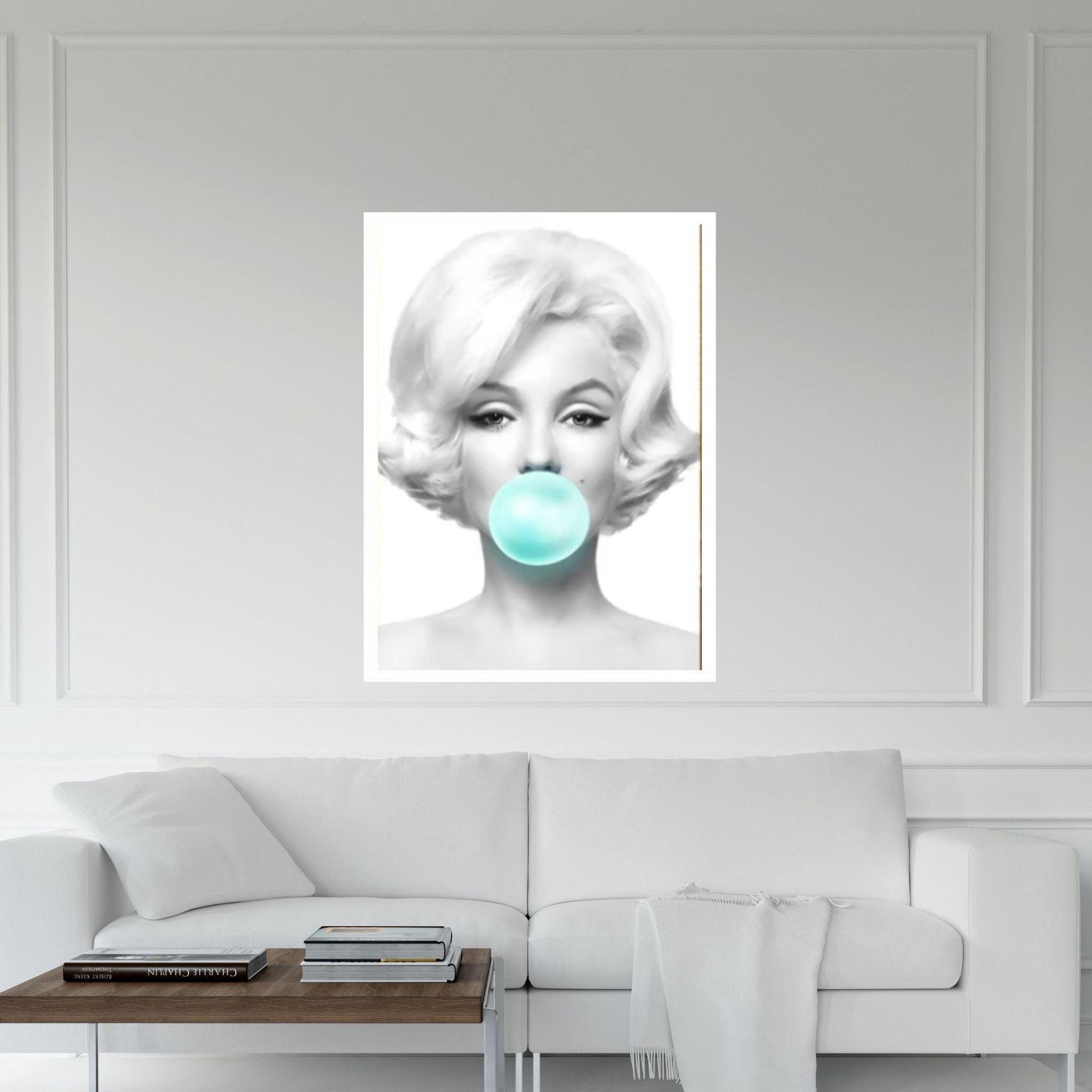 Marilyn Monroe Wall Art Canvas / Monroe Pink Bubble Gum Art Poster - Y Canvas