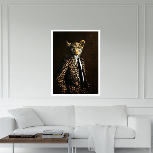 Abstract Animal Tiger Leopar Wall Art Poster, Creative Animal Modeling Wall Art - Y Canvas