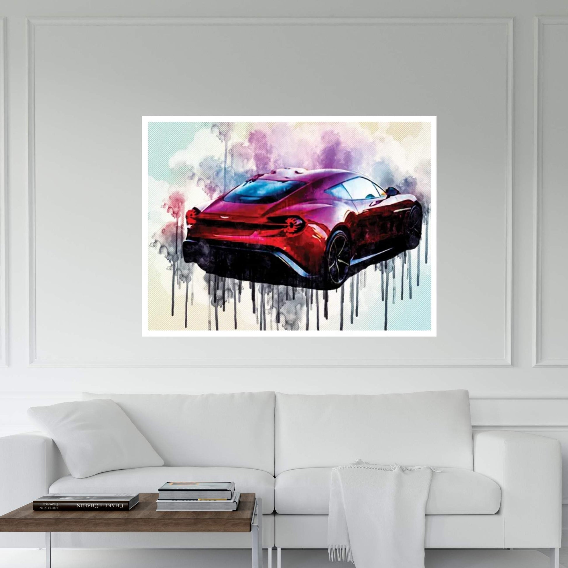 Aston Martin Vanquish Zagato Brake Rear View Red Hypercar Canvas Wall Art - Y Canvas