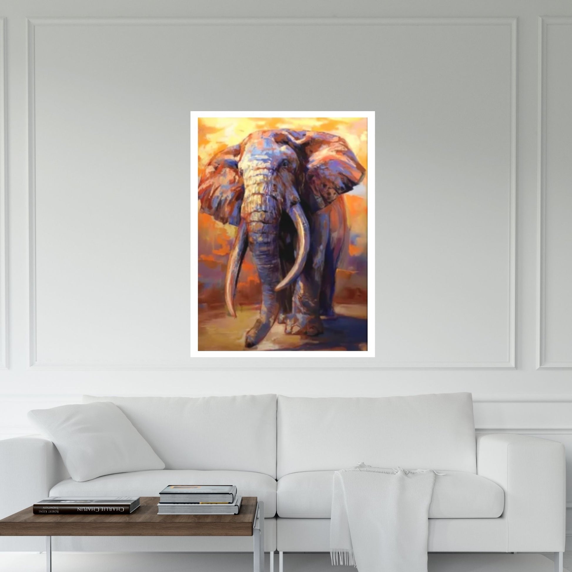 Abstract Animal Elephant Wall Art, Creative Animal Modeling Wall Art - Y Canvas