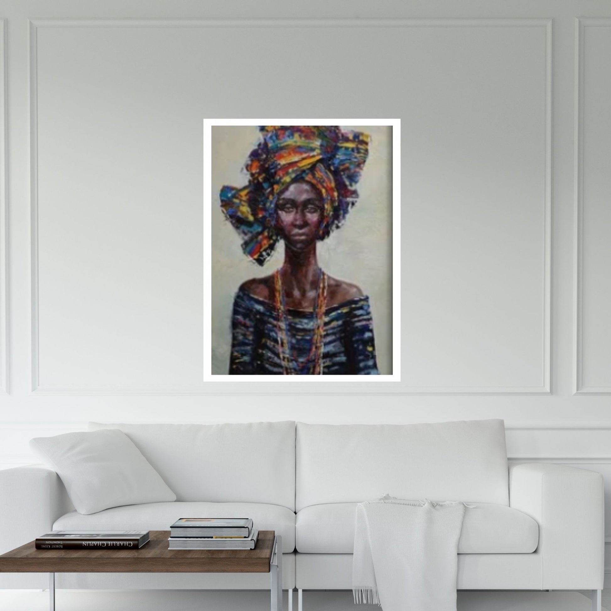 American Afro Black Woman Portrait, African Woman Makeup Wall Art - Y Canvas