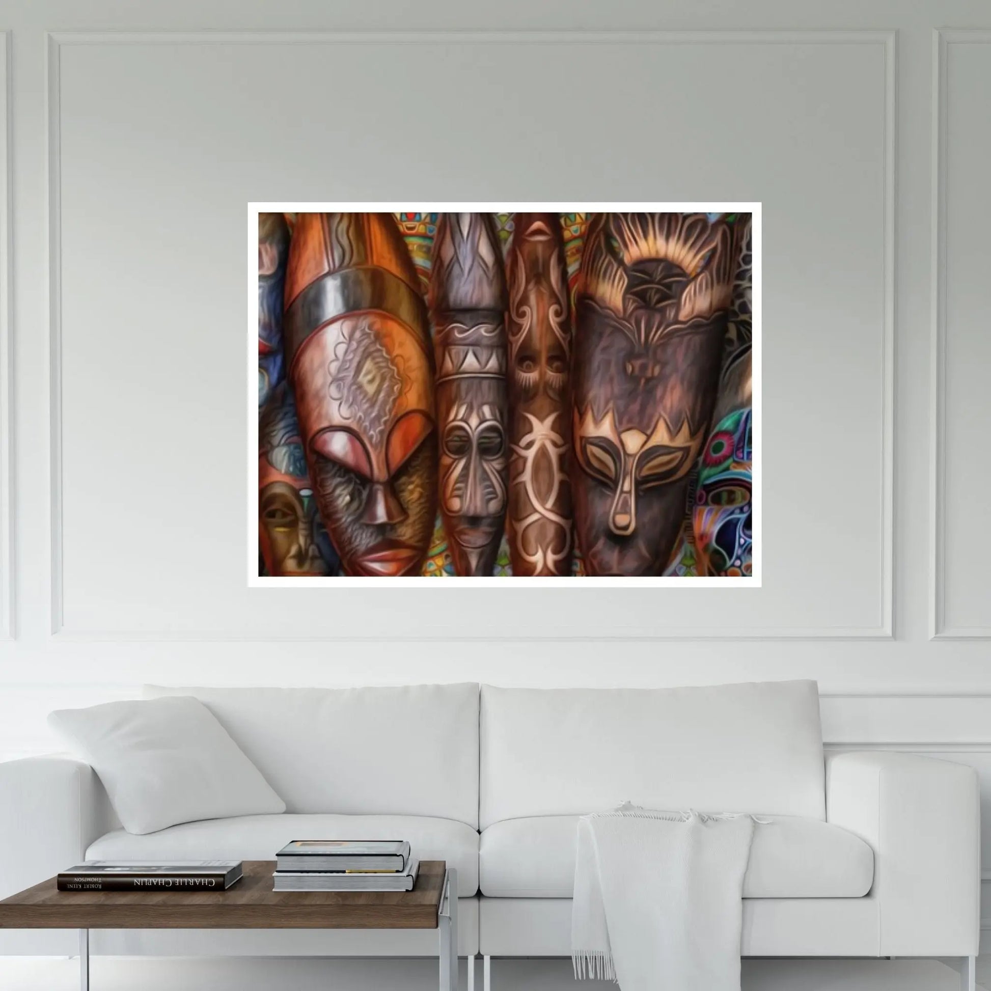 African Traditional Masks Canvas Wall Art Design Canvas Wall Art - Y Canvas