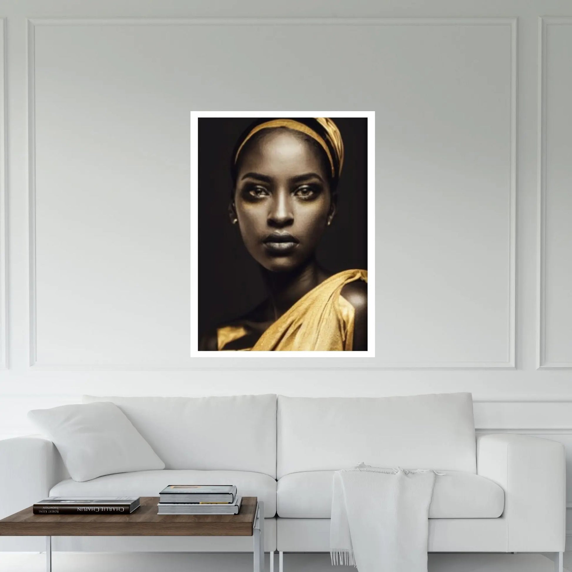 Gold African Woman, African Wall Art, Gold Print, Woman Wall Art, Gold Lip Woman Canvas, African Woman Canvas - Y Canvas