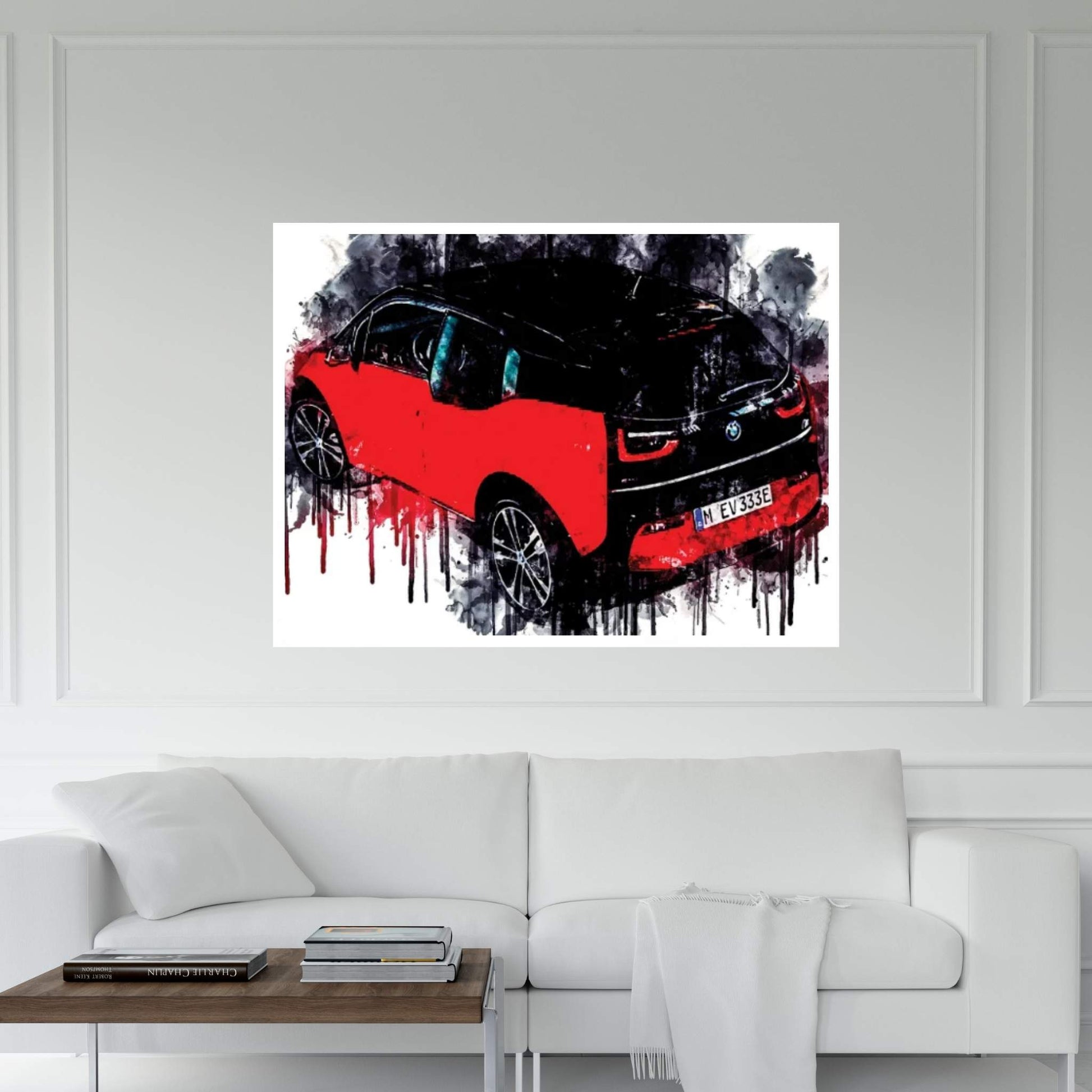 2018 BMW i3s Rear Vehicle CCCXCVII Canvas Wall Art - Y Canvas